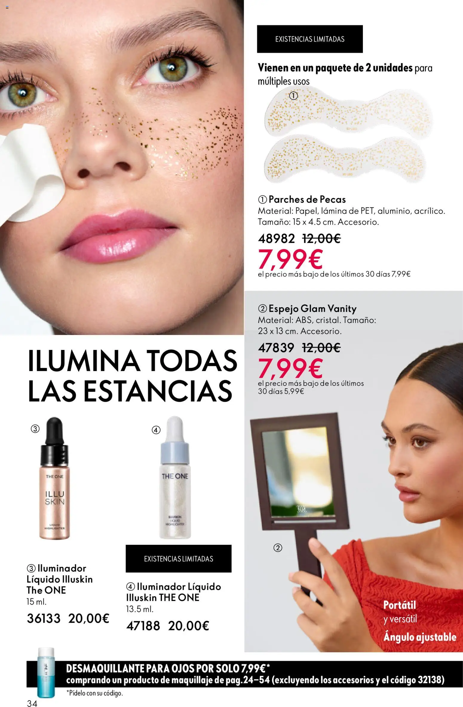 Oriflame - Catálogo Campaña 1 │ válido desde el 31.12.2025 | Página: 34 | Productos: Maquillaje, Iluminador, Espejo