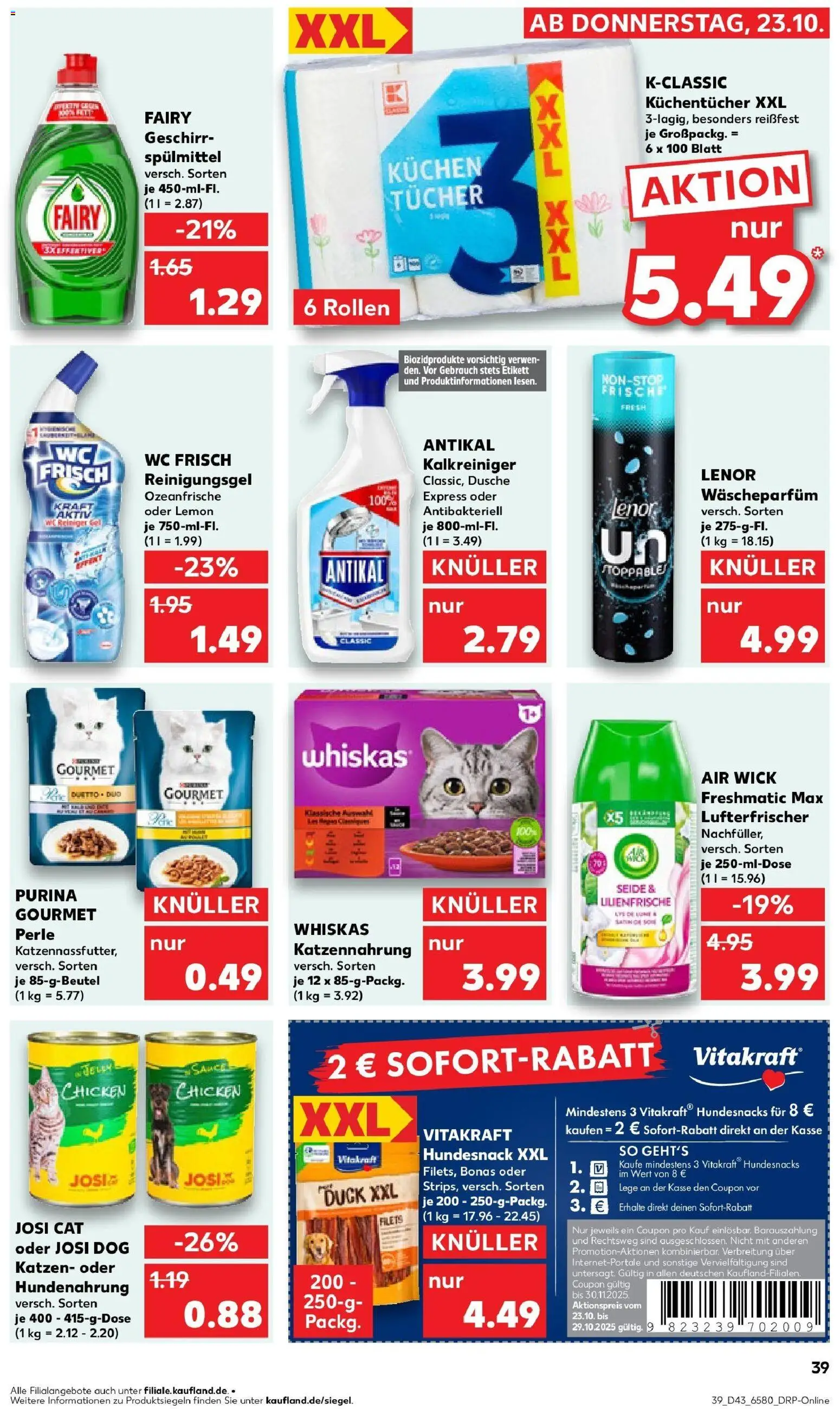 Kaufland prospekt Einbeck	 – gültig ab 26.10.2025 | Seite: 39 | Produkte: Lenor, Dusche, Wc frisch, Whiskas