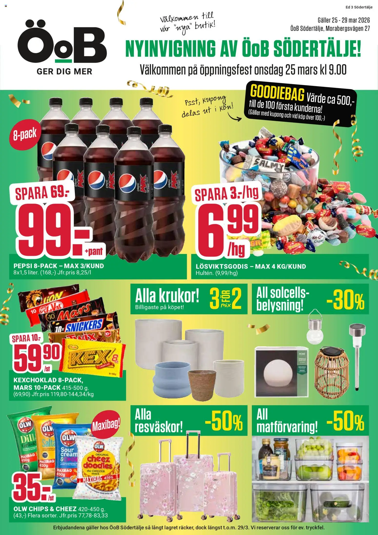 ÖoB reklamblad aktuell från 25.03.2026 | Sida: 1 | Produkter: Galler, Chips, Pepsi