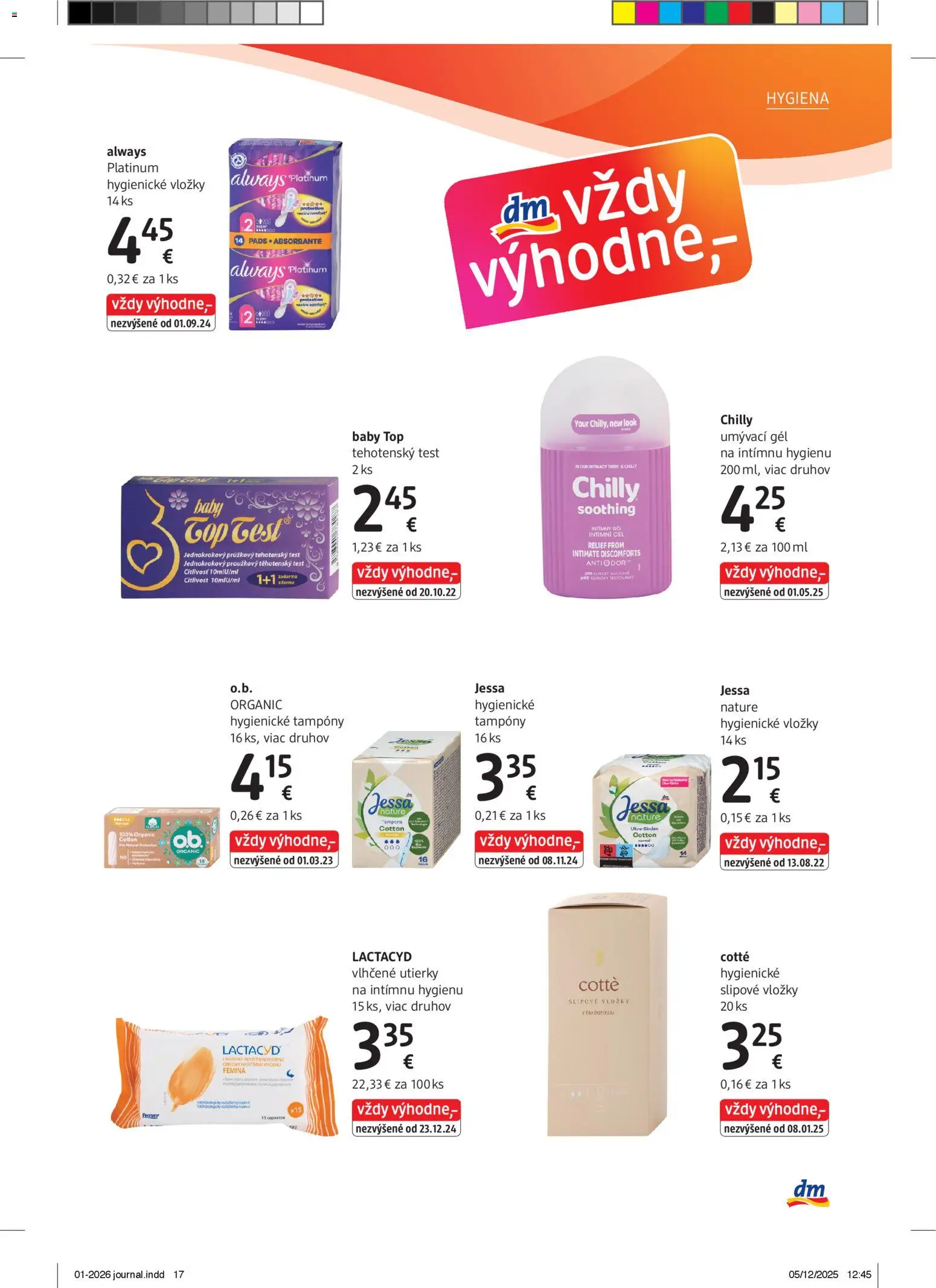 Nové dm drogerie akcie – leták je platný od 01.01.2026 | Strana: 17 | Produkty: Lactacyd