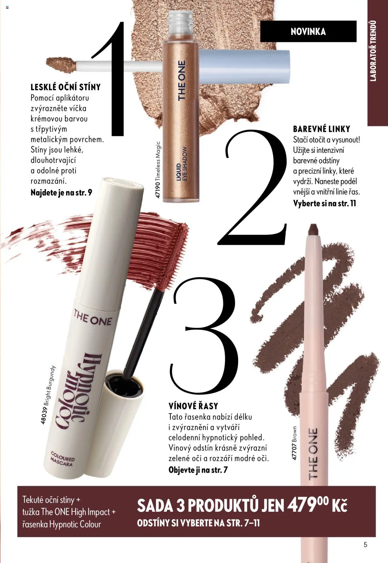 Oriflame katalog č.13/2025 od 07.09.2025 | Strana: 5 | Produkty: Tužka, Řasenka, Oční stíny