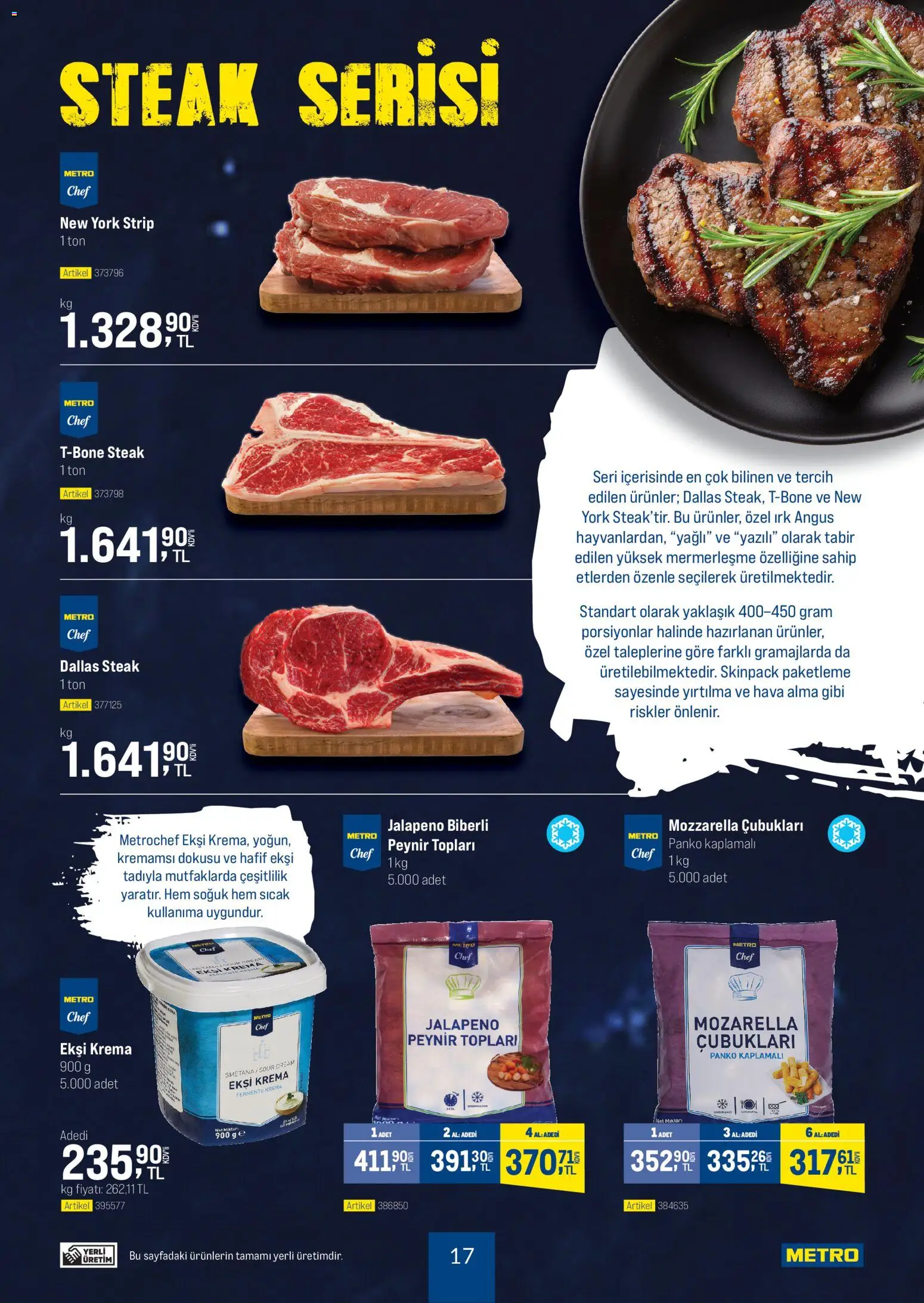 Metro - Dünya Mutfakları - 24.12.2025 tarihinden itibaren geçerlidir | Sayfa: 17 | Ürünler: Peynir, Ekşi krema, Krema