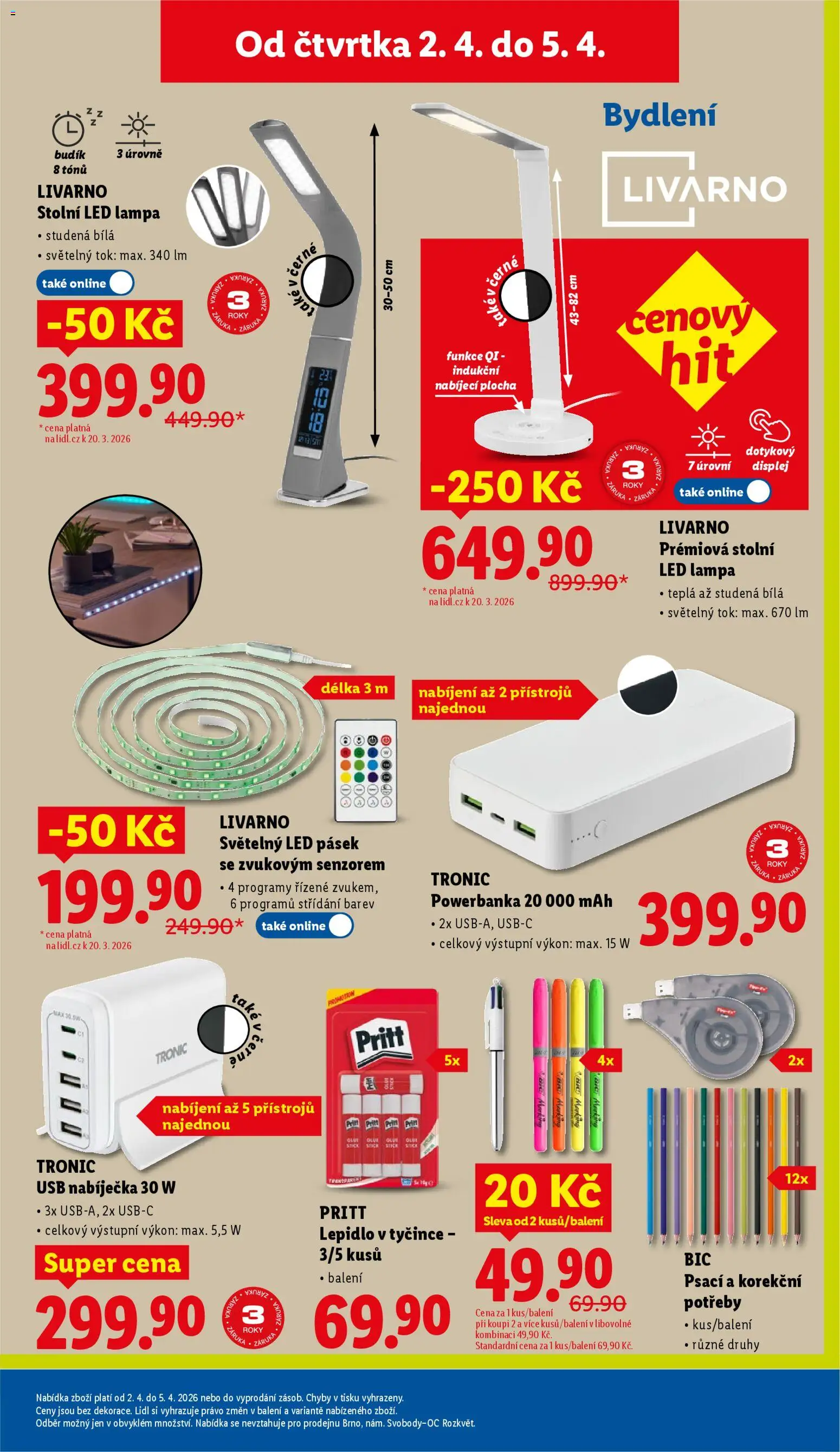 Lidl leták - Spotřební zboží od 30.03.2026 | Strana: 21 | Produkty: LED lampa, Powerbanka, Budík, Lampa