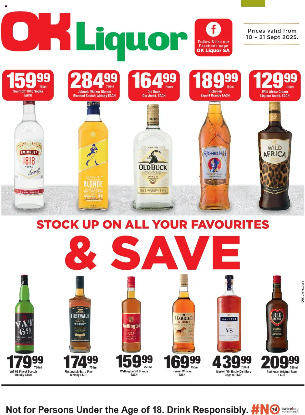 New OK Foods catalogue – valid from 10.09.2025 | Page: 1 | Products: Rum, Gin, Vodka, Ensalada de quino
