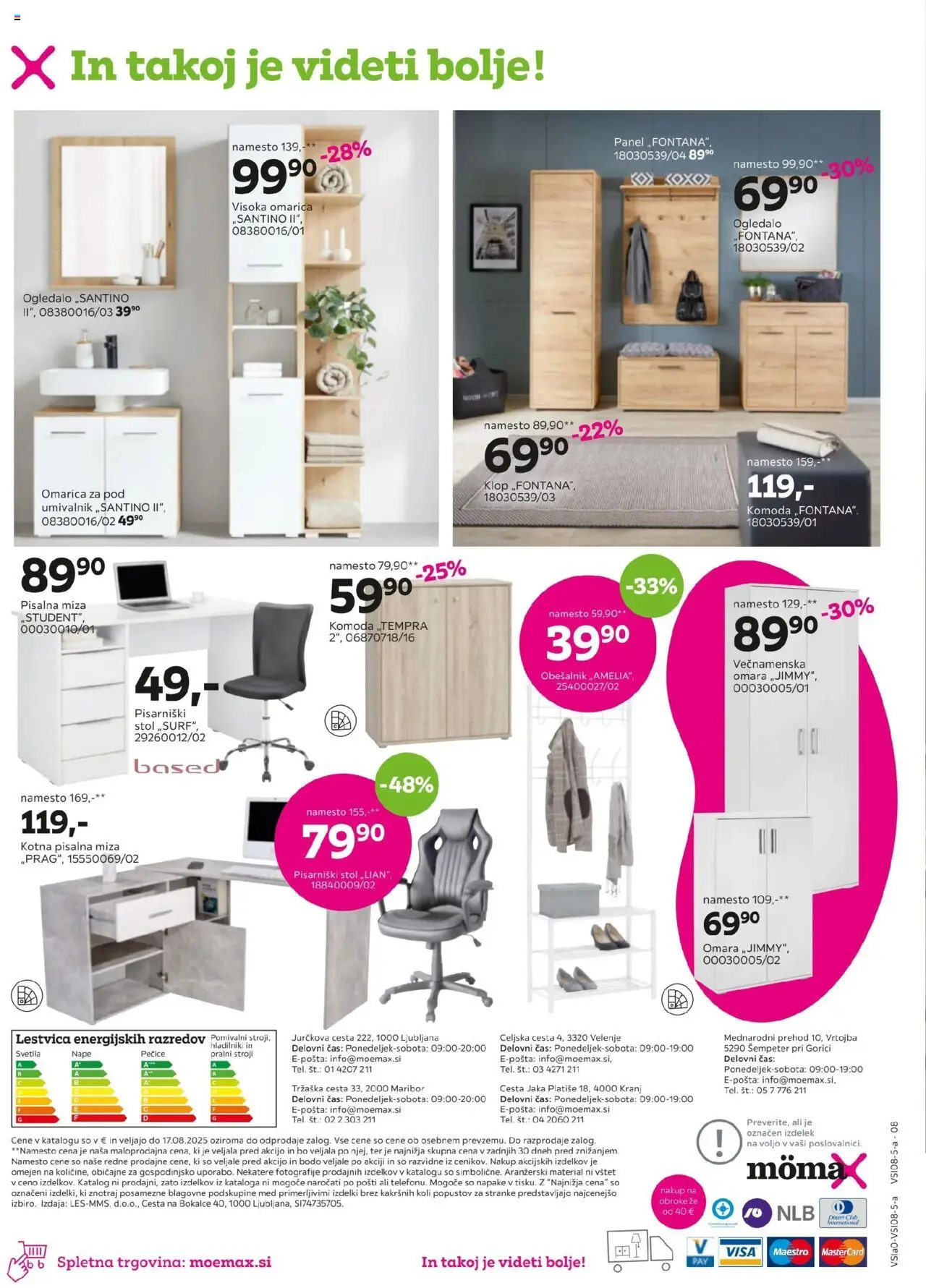 Mömax katalog │ velja od 04.08.2025 | Stran: 8 | Izdelki: Pisalna miza, Omara, Stol, Ogledalo