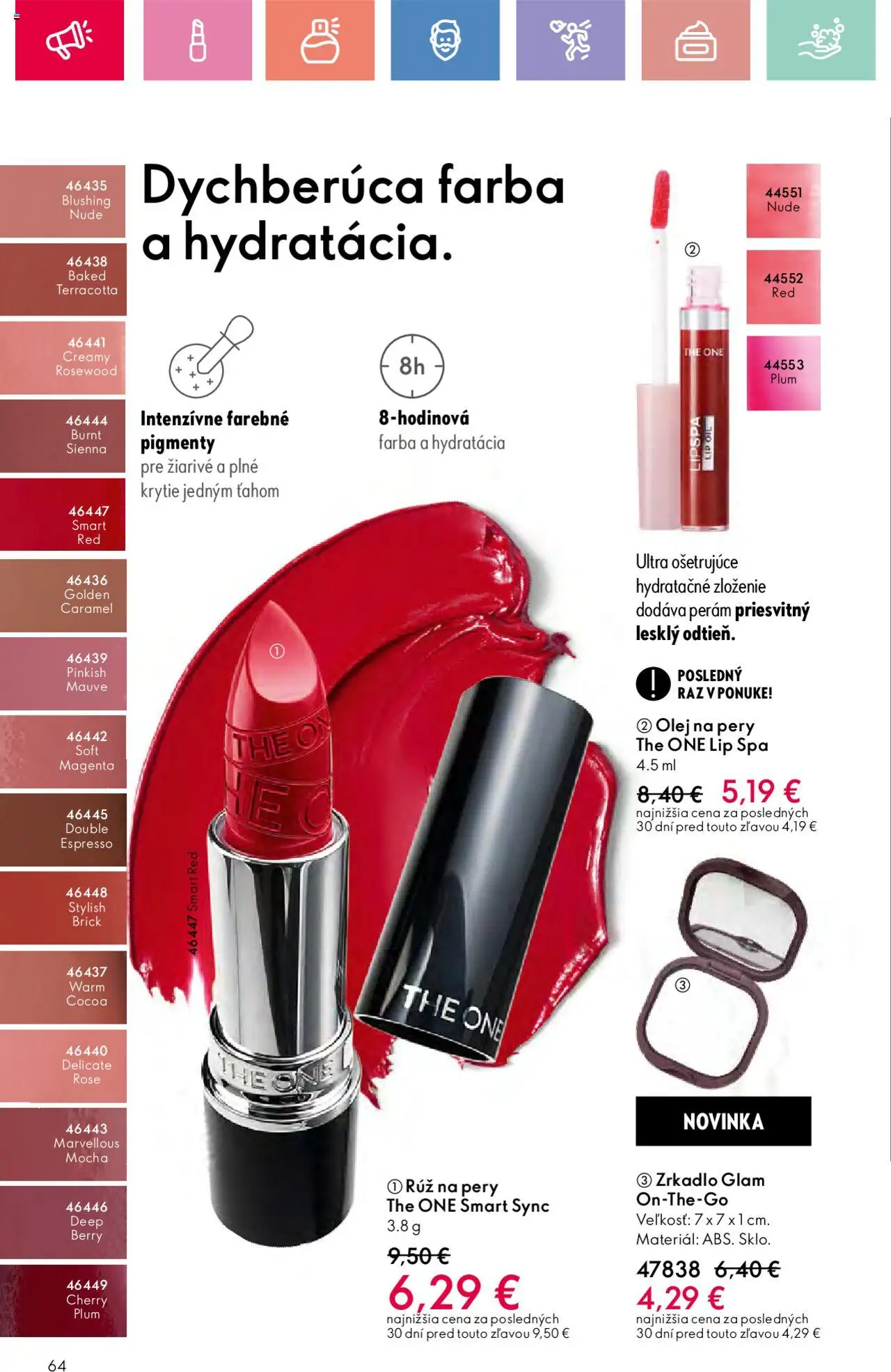 Katalóg Oriflame 12 2025 │ platný od 17.08.2025 | Strana: 64 | Produkty: Zrkadlo, Olej, Rúž na pery