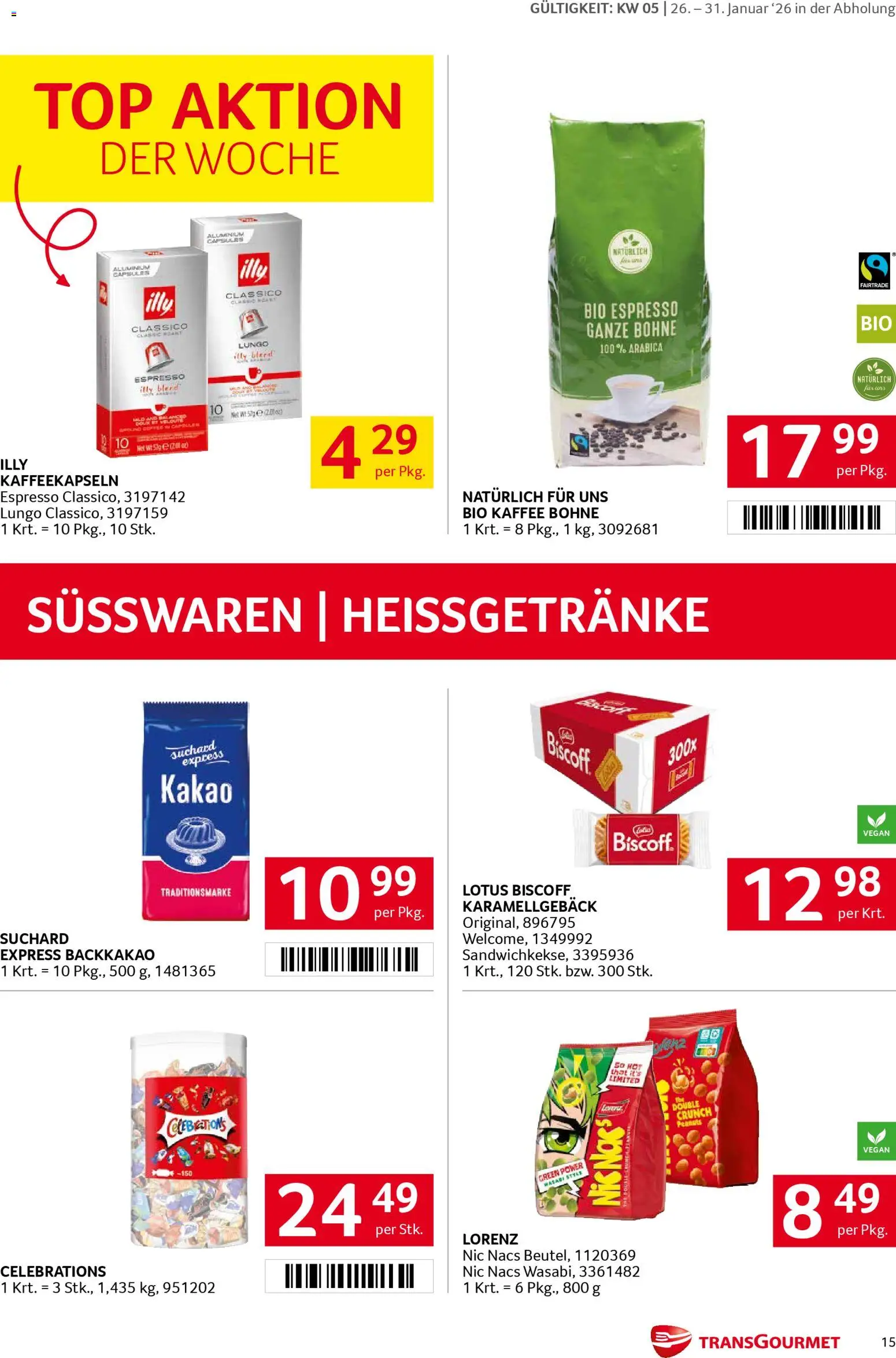 Transgourmet Flugblatt gültig ab 26.01.2026 | Seite: 15 | Produkte: Kaffee