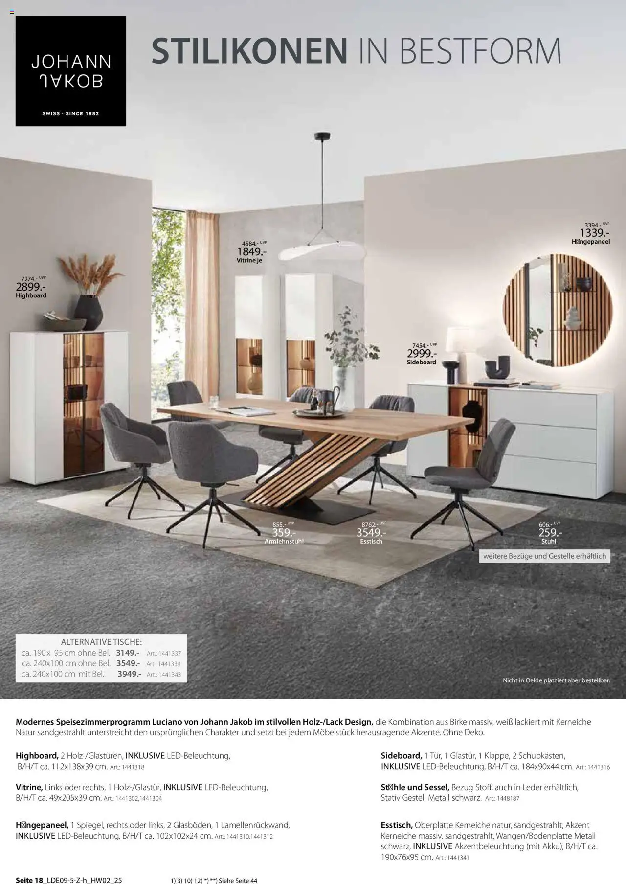 Zurbrüggen Hochwert – gültig ab 08.09.2025 | Seite: 30 | Produkte: Sideboard, HIghboard, Vitrine, Stuhl
