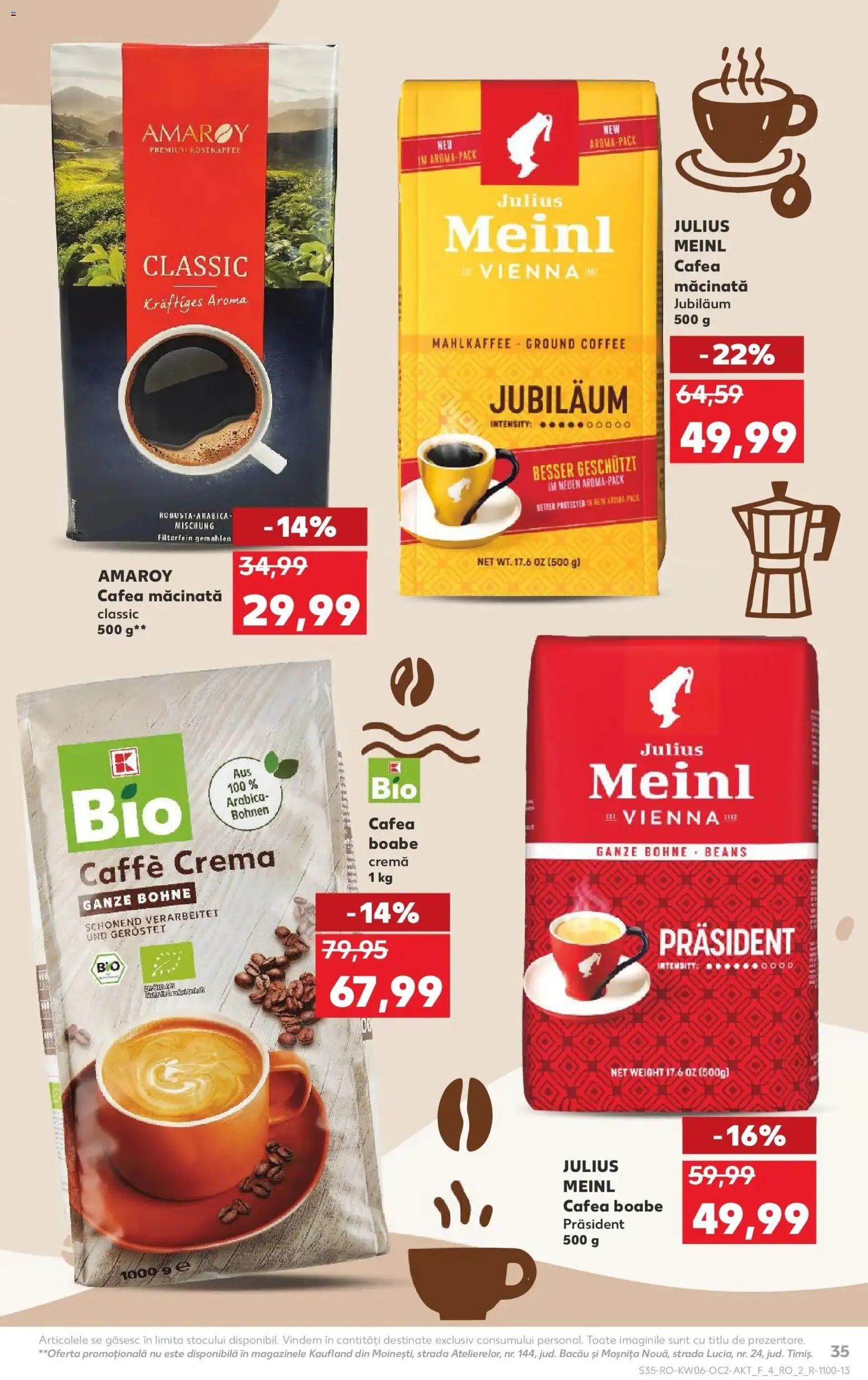 Noul catalog Kaufland – valabil de la 04.02.2026 | Pagină: 35 | Produse: Şerit ödül, Cremă, Cafea