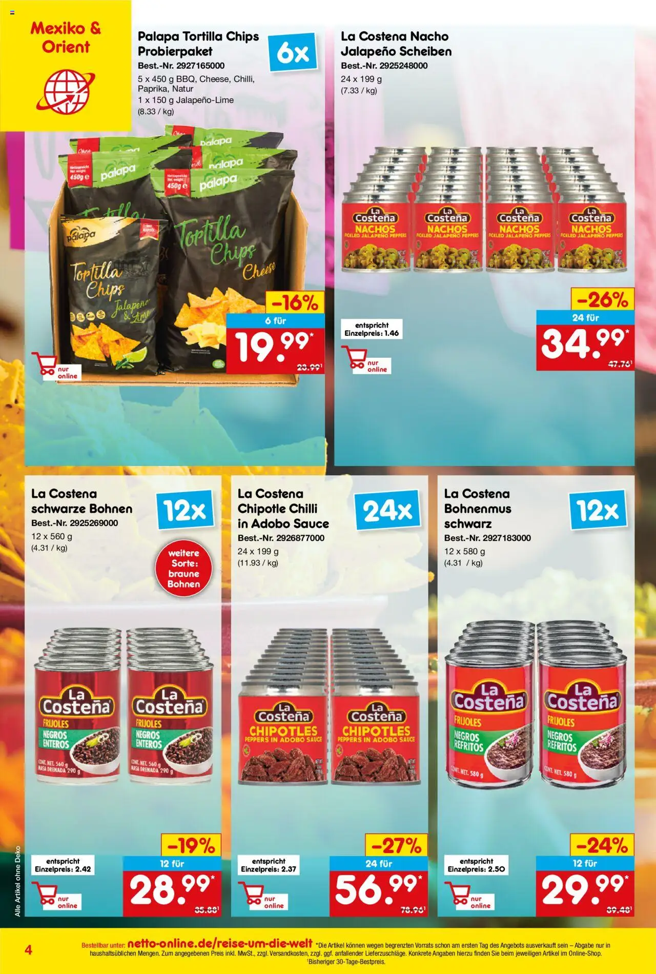 Netto Marken-Discount Online-Sonderangebote Lebensmittel – gültig ab 01.10.2025 | Seite: 4 | Produkte: Nachos, Chips