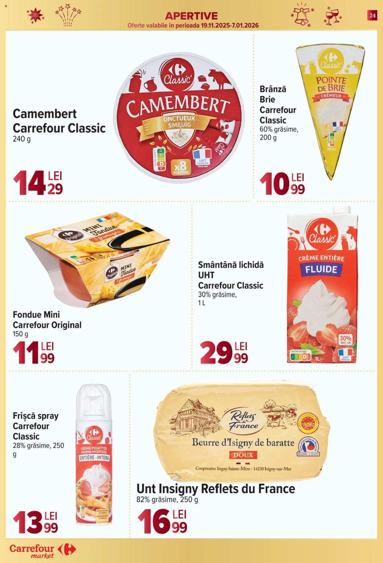 Noul catalog Carrefour – valabil de la 10.12.2025 | Pagină: 24 | Produse: Unt, Brânză, Frișcă, Smântână