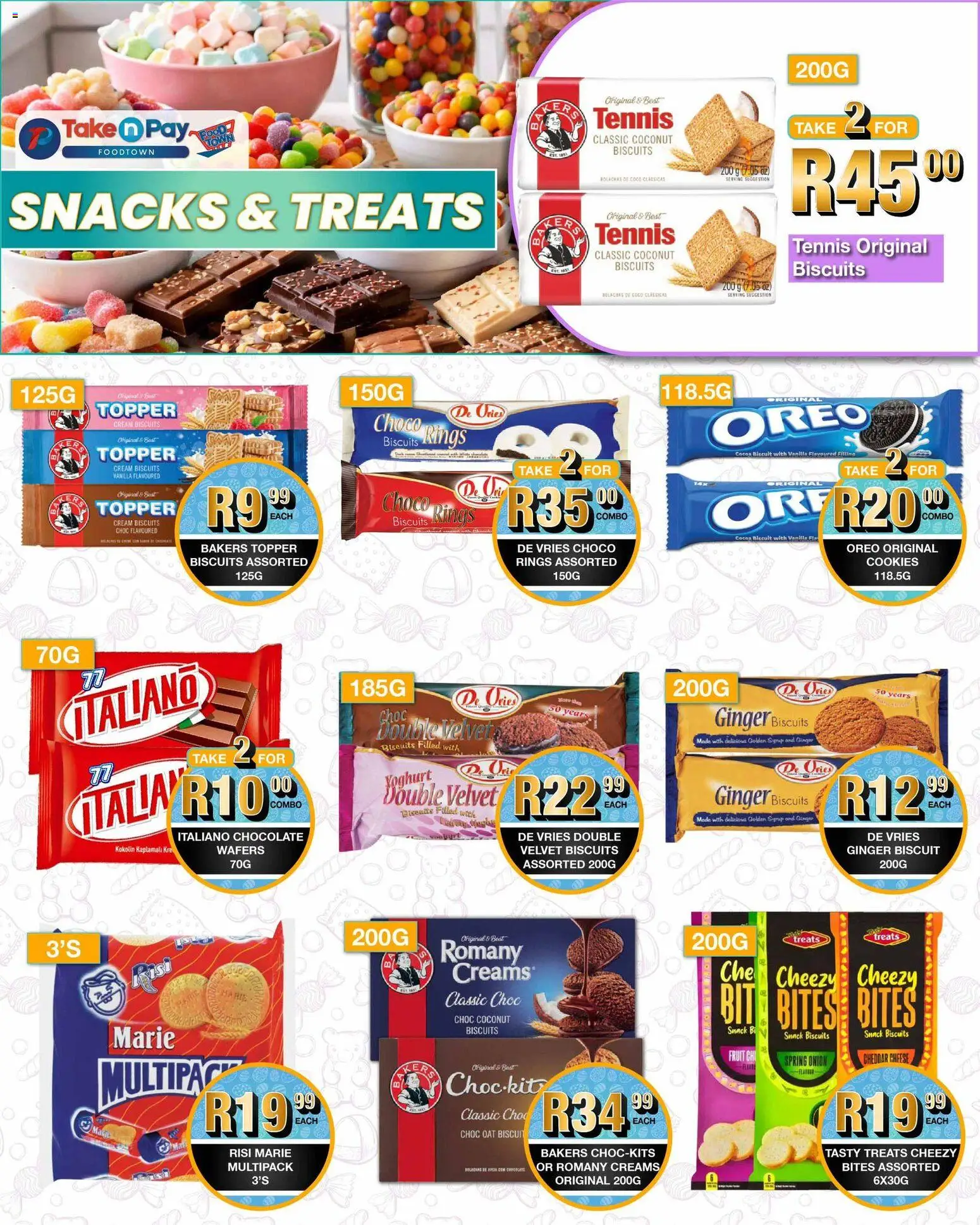 New Take n Pay catalogue – valid from 13.04.2026 | Page: 7 | Products: Biscuits, Chocolate, Snacks, Fruit