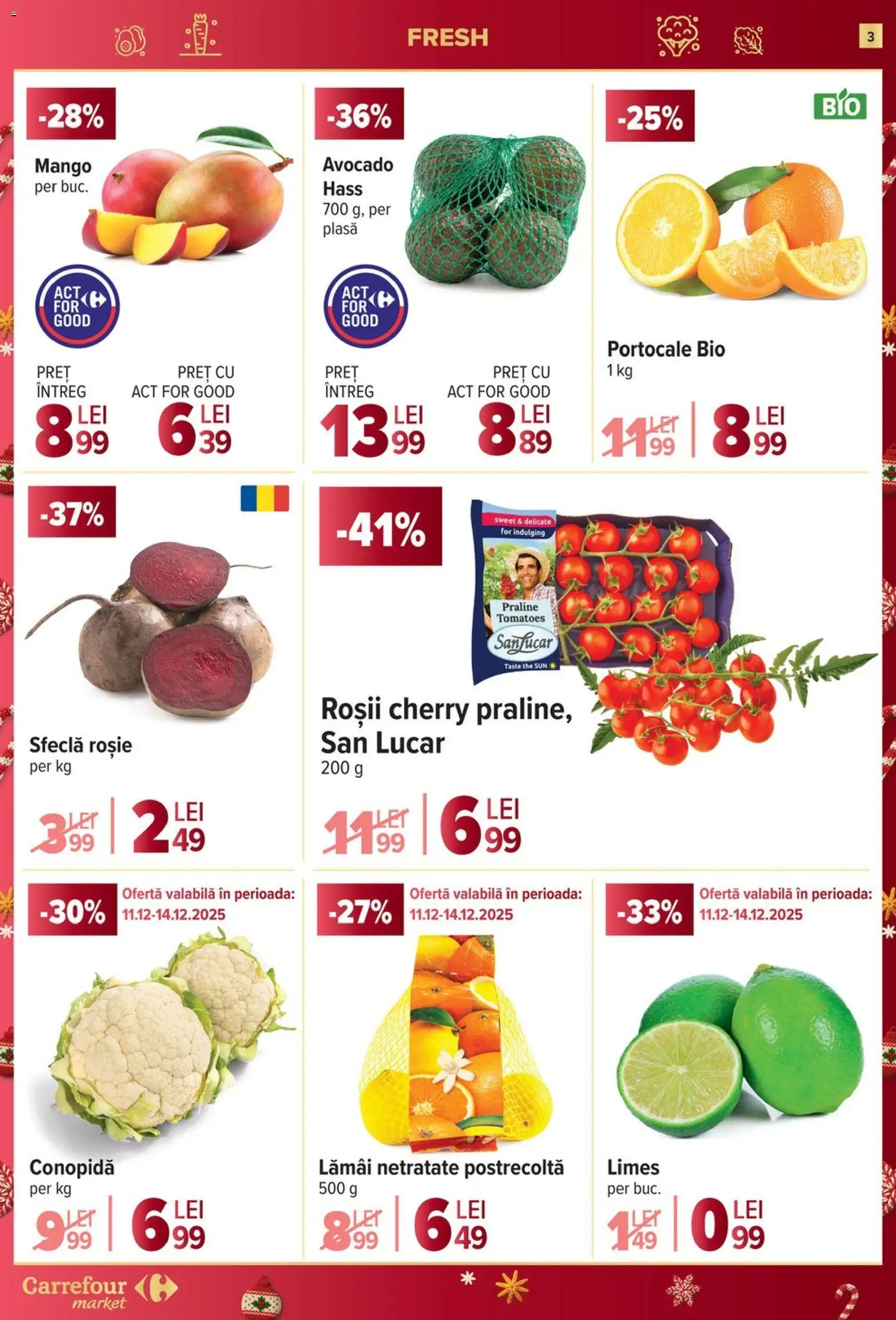 Noul catalog Carrefour – valabil de la 10.12.2025 | Pagină: 3 | Produse: Şerit ödül, Conopidă, Praline, Sfeclă