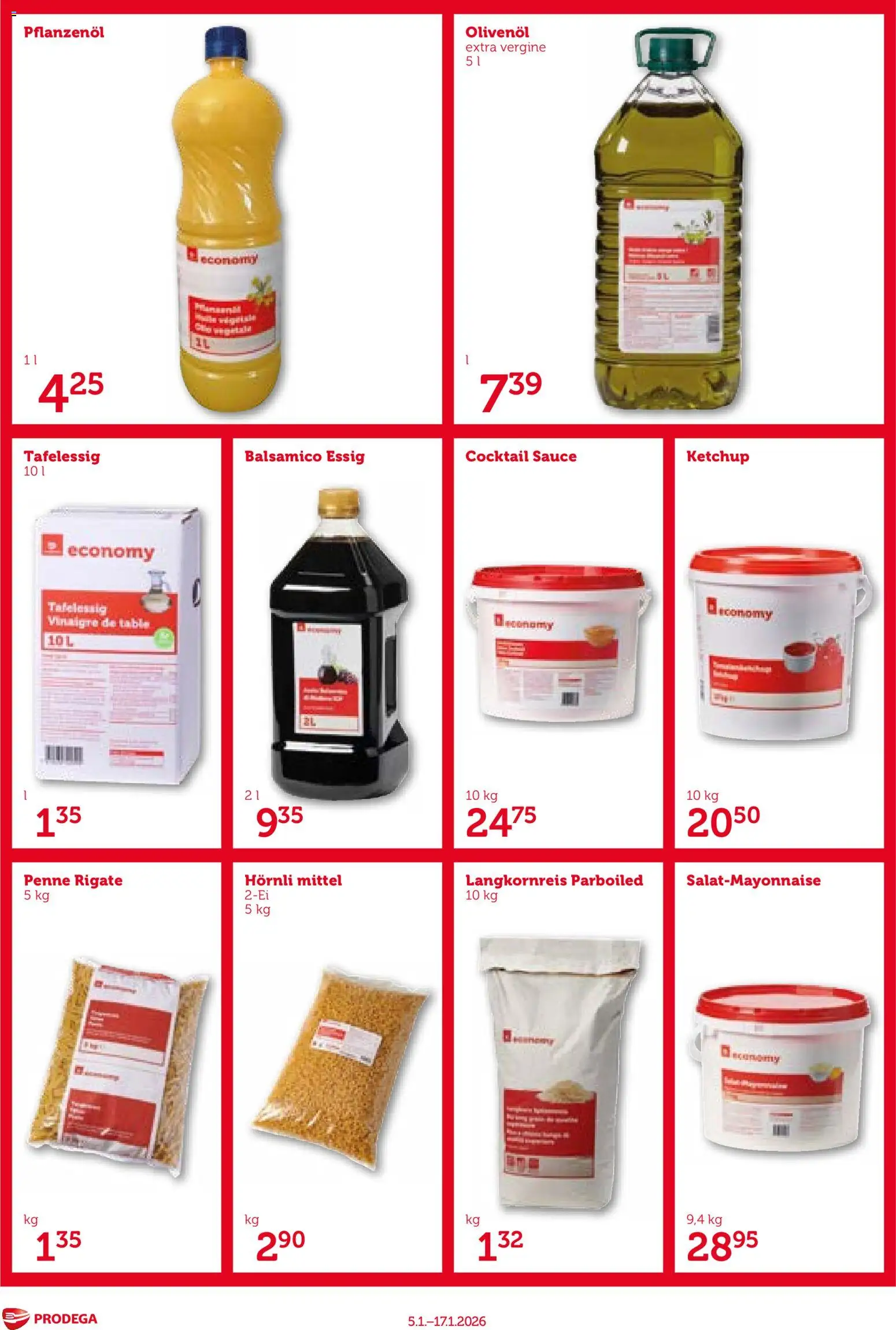 Prodega Aktionen Economy – gültig ab 05.01.2026 | Seite: 10 | Produkte: Balsamico, Essig, Ketchup