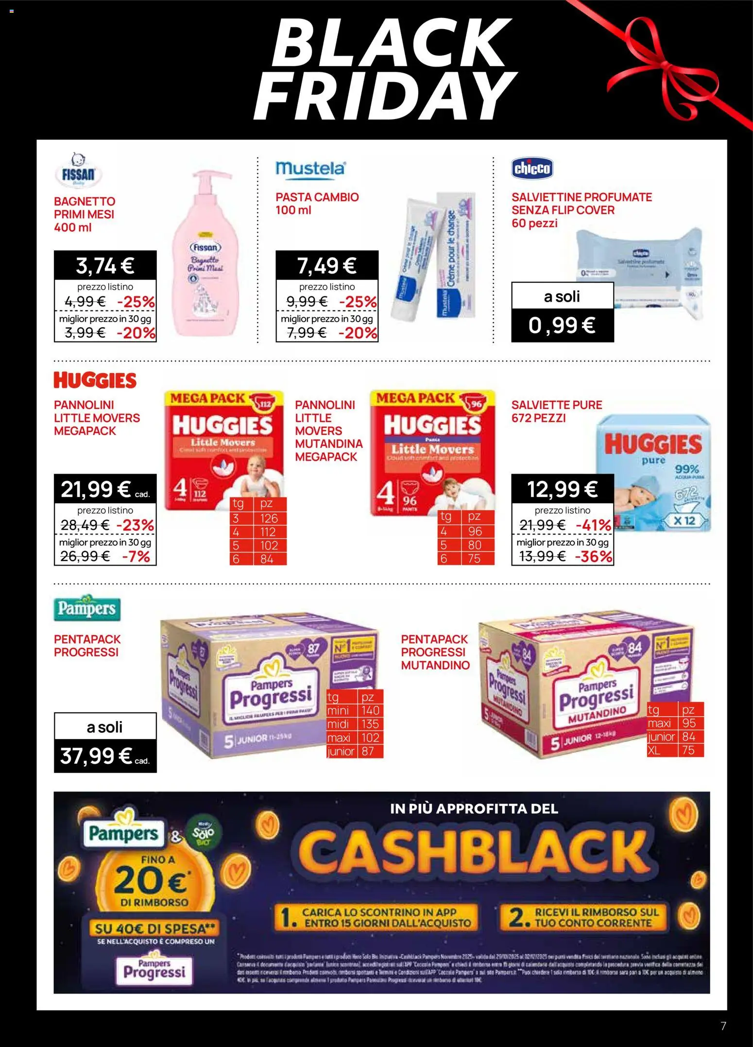 Volantino Prenatal del 13.11.2025 | Pagina: 7 | Prodotti: Pannolini, Pasta, Pampers, Bagnetto