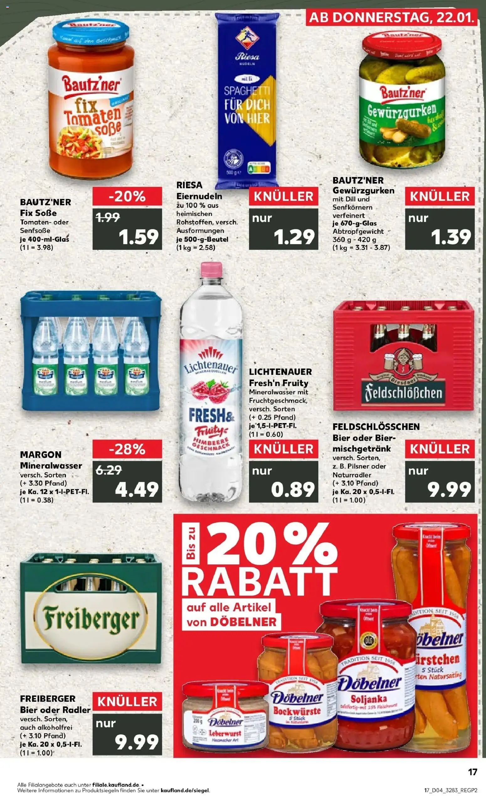Kaufland prospekt Dresden	 – gültig ab 22.01.2026 | Seite: 2 | Produkte: Tomaten, Mineralwasser, Radler, Pasta