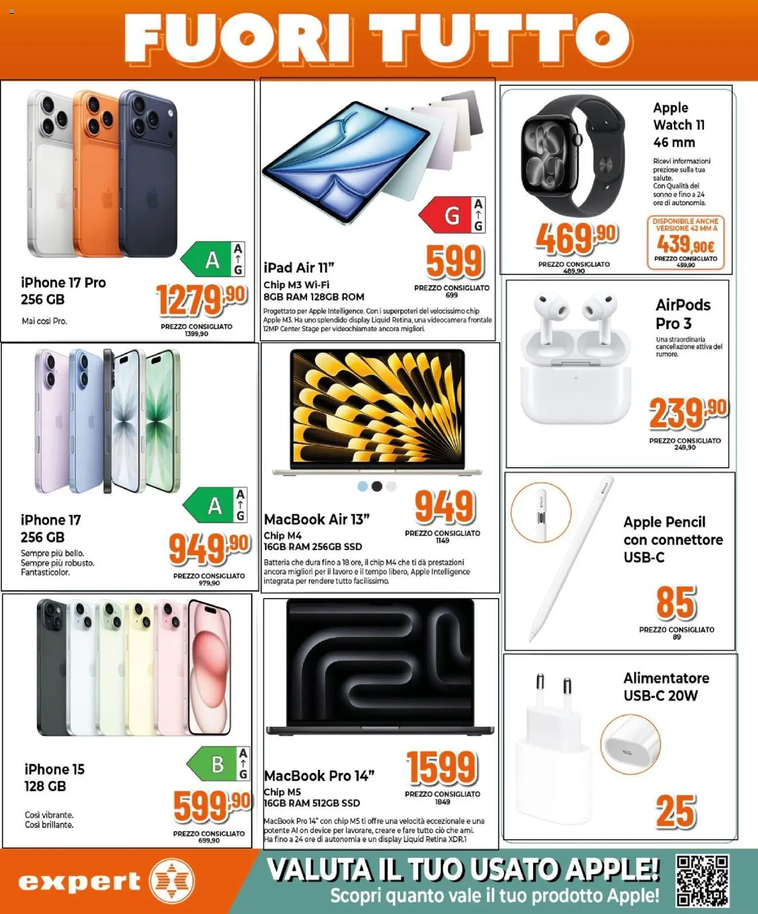 Volantino Expert del 27.12.2025 | Pagina: 23 | Prodotti: Ipad, Macbook, Airpods, Batteria