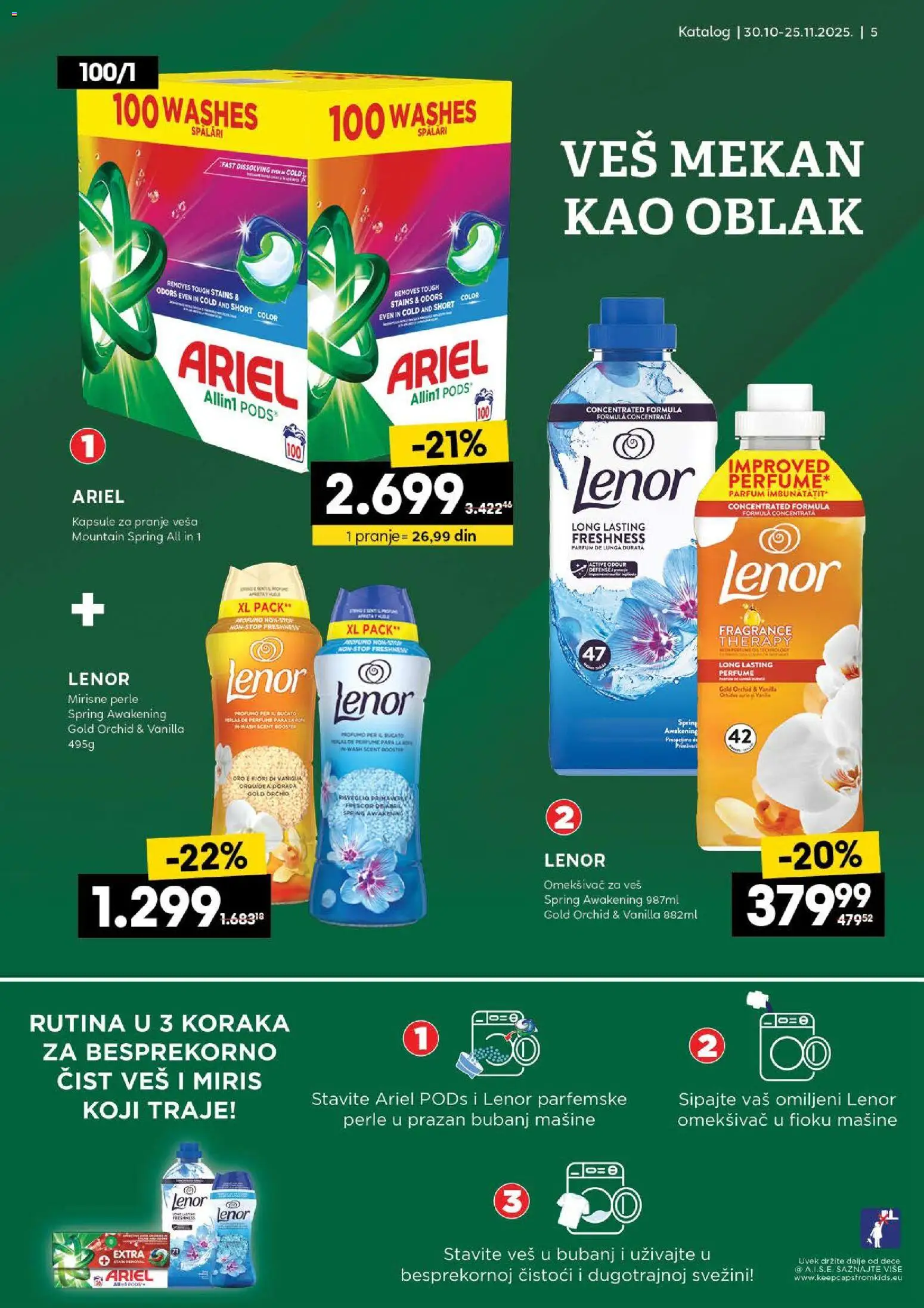 Roda katalog - važi od 30.10.2025 | Strana: 5 | Proizvode: Ariel, Lenor, Kapsule, Omekšivač za veš