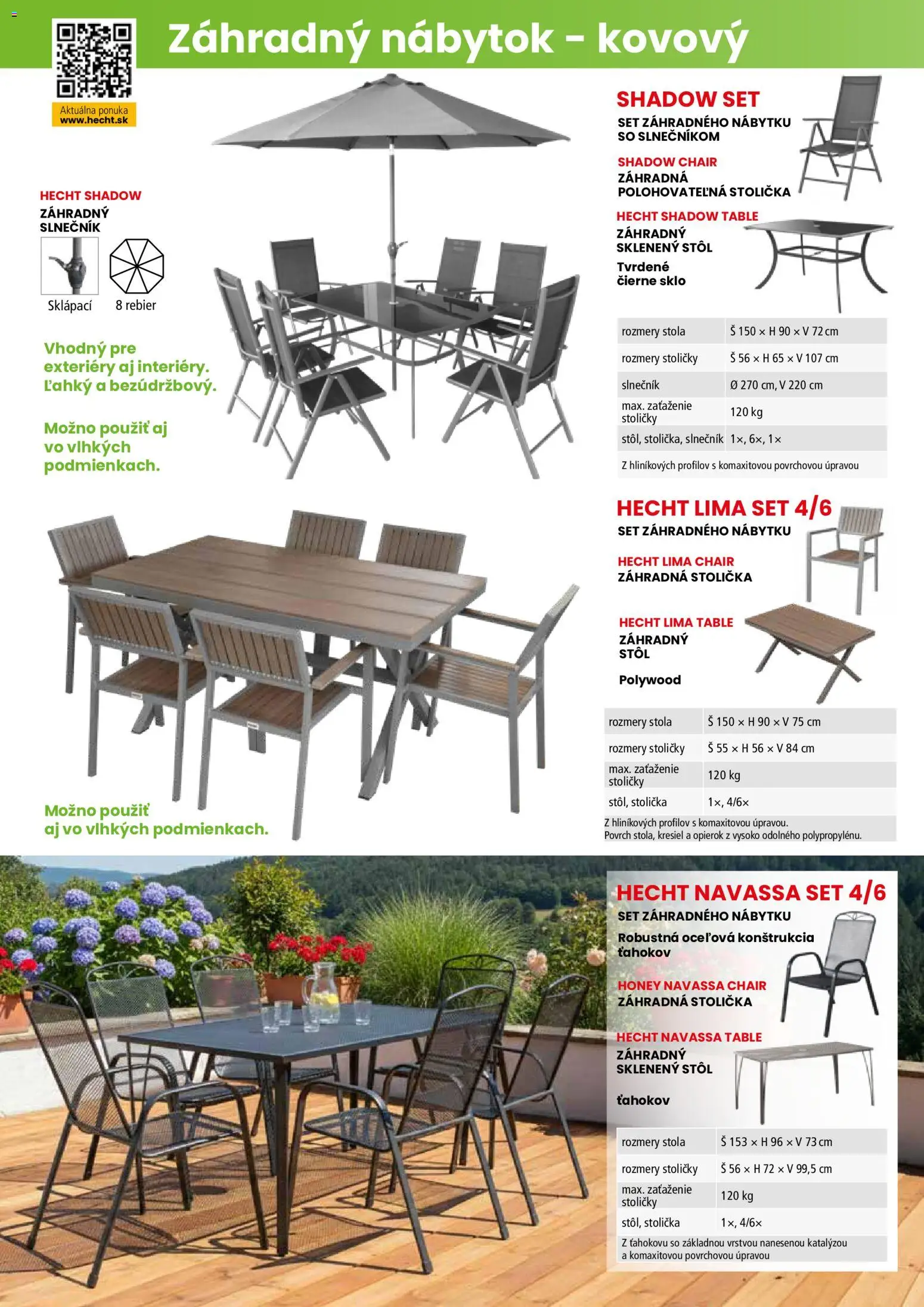 Nové Hecht akcie – leták je platný od 19.02.2026 | Strana: 124 | Produkty: Nábytok, Stoličky, Stôl, Záhradný stôl