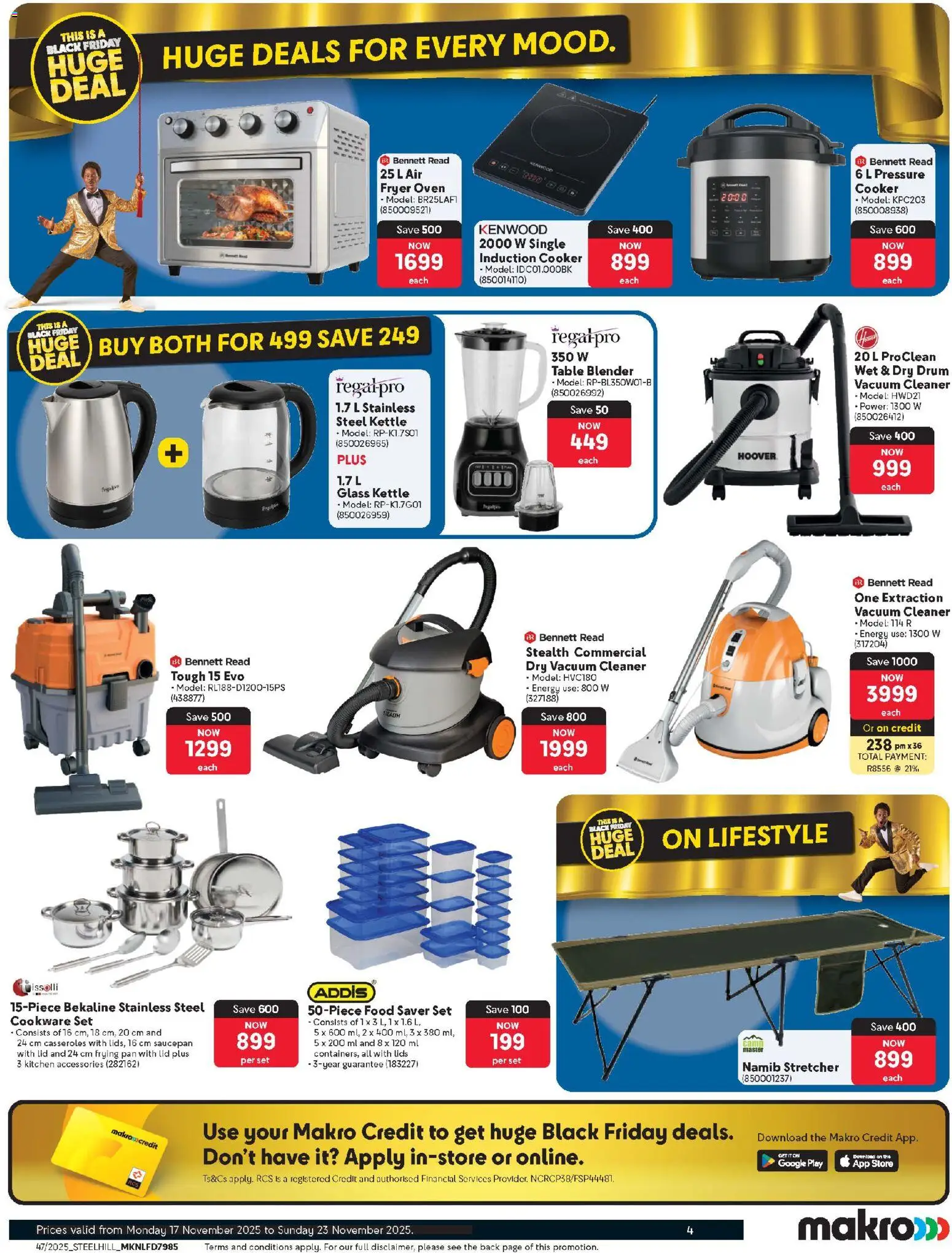 New Makro catalogue – valid from 17.11.2025 | Page: 3 | Products: Kettle, Table, Blender, Cookware