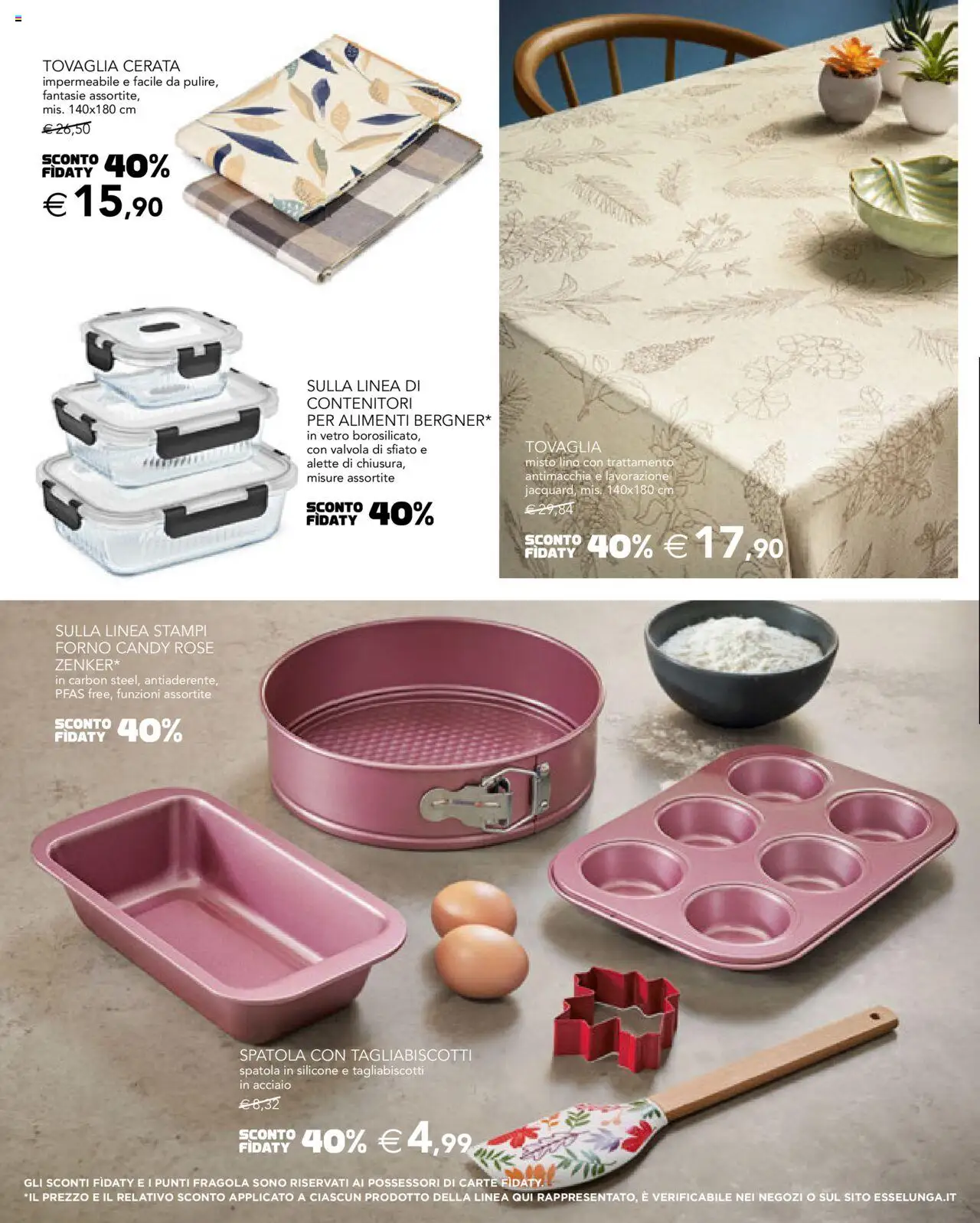 Volantino Esselunga S del 09.10.2025 | Pagina: 4 | Prodotti: Spatola, Silicone, Forno, Tovaglia