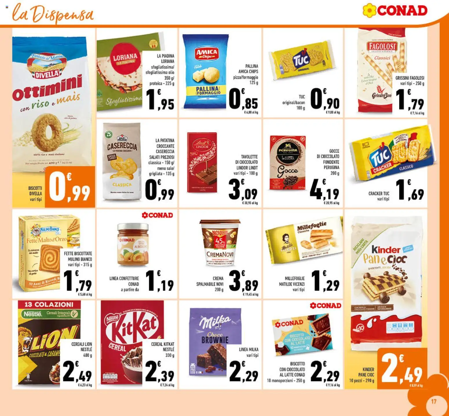 Volantino Conad del 19.11.2025 | Pagina: 17 | Prodotti: Pane, Cereali, Latte, Grissini