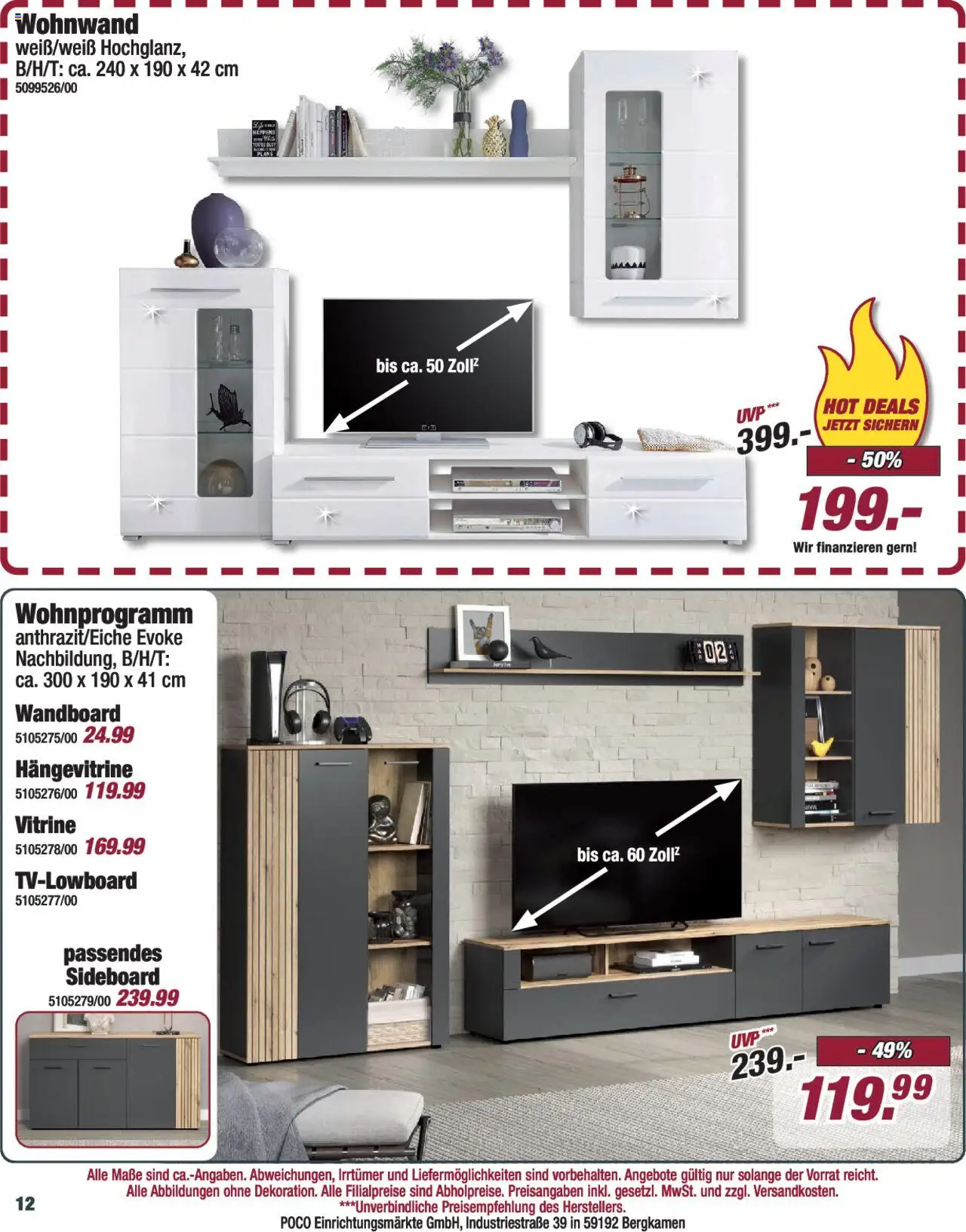 Poco Prospekt 	 - gültig ab dem 19.07.2025 | Seite: 12 | Produkte: Sideboard, Wandboard, Vitrine, Hängevitrine