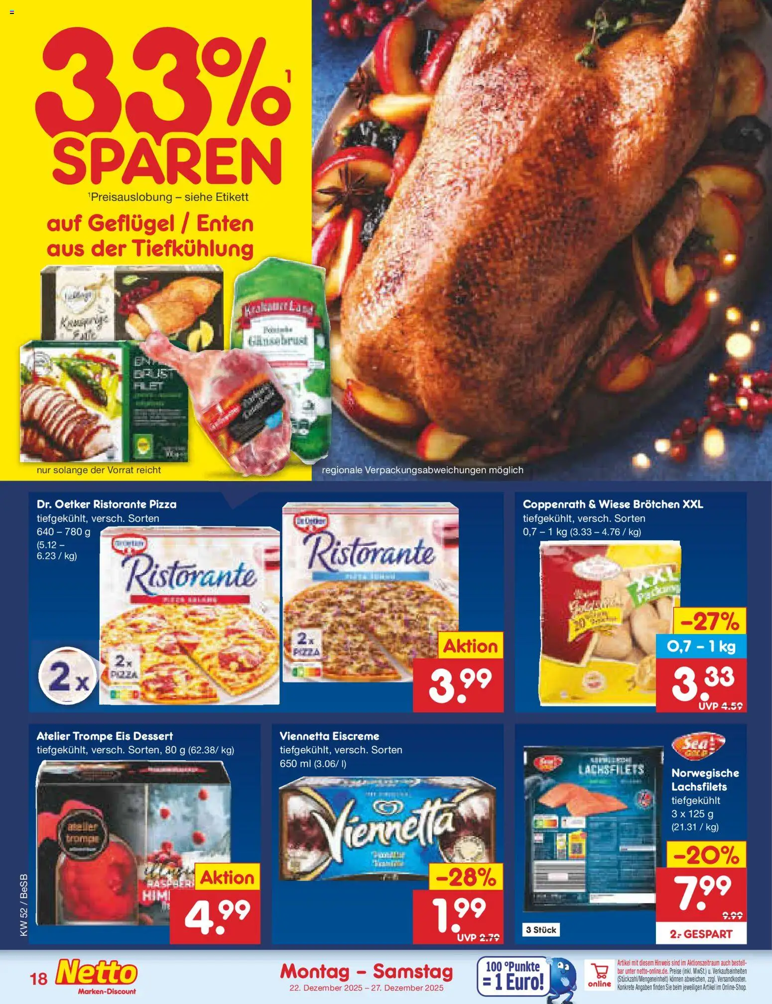 Netto Marken-Discount Prospekt 	 – gültig ab 22.12.2025 | Seite: 18 | Produkte: Ristorante, Eiscreme, Pizza, Eis