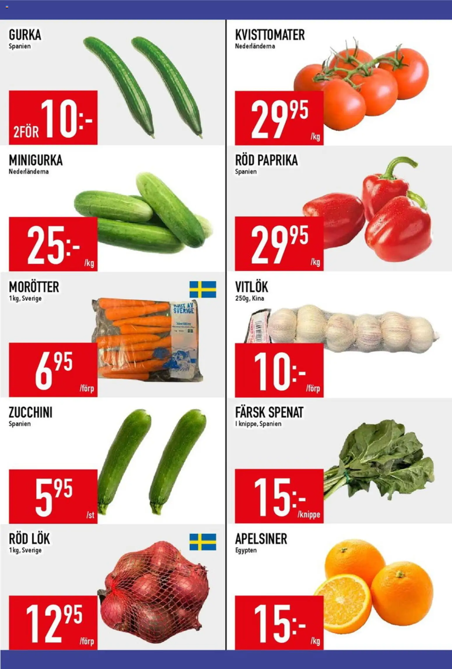 Matdax reklamblad aktuell från 27.04.2026 | Sida: 14 | Produkter: Vitlök, Gurka, Zucchini, Röd paprika