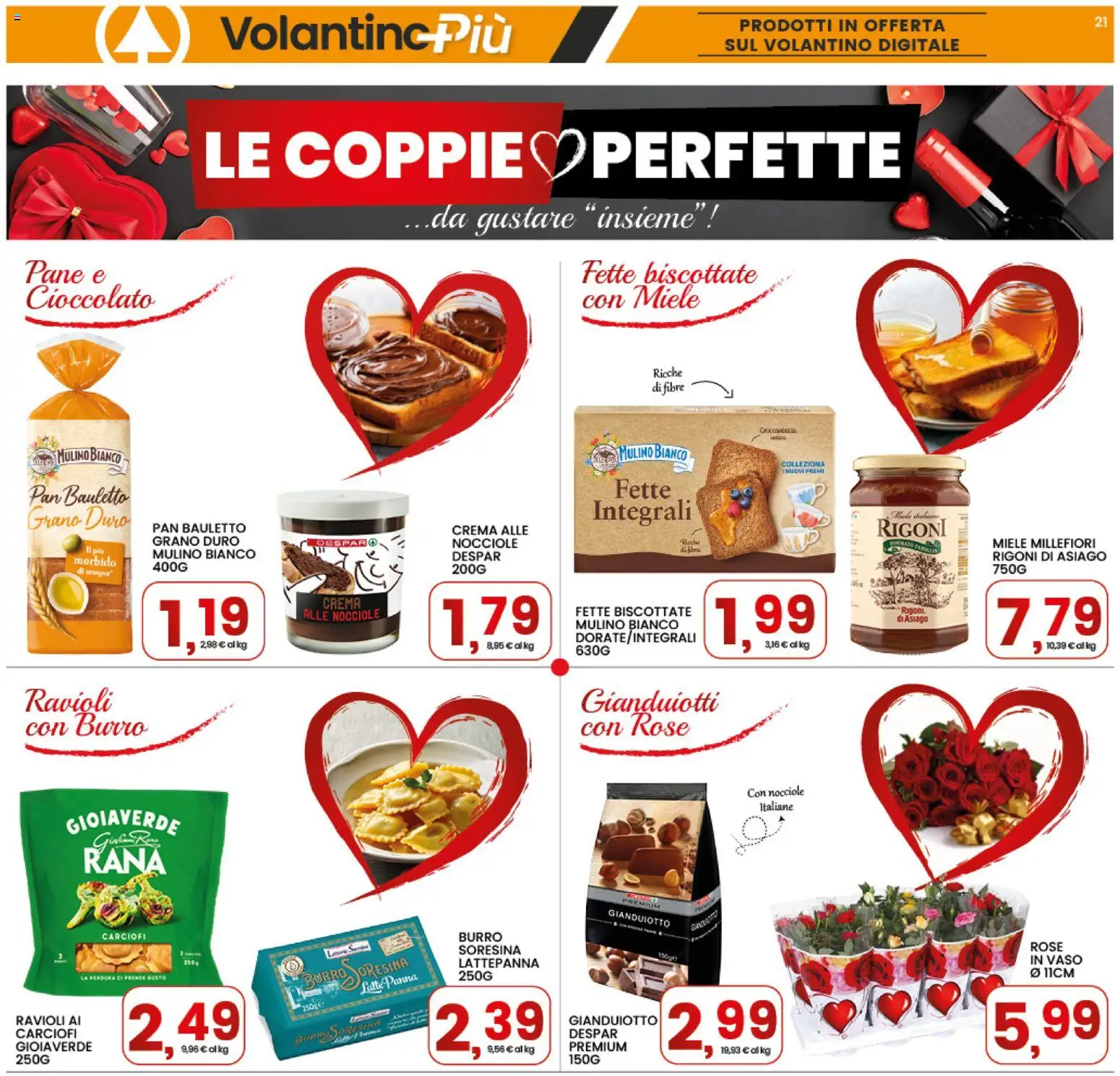 Volantino Interspar del 12.02.2026 | Pagina: 21 | Prodotti: Cioccolato, Panna, Nocciole, Ravioli