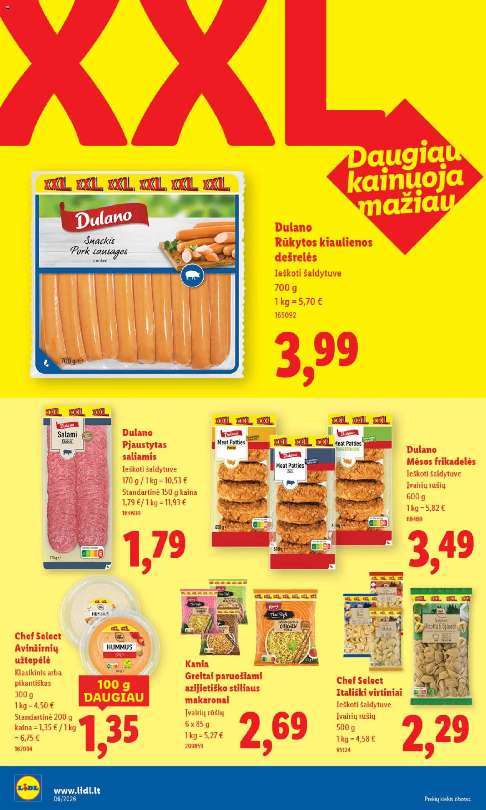 LIDL akcijos nuo 02.02.2026 | Puslapis: 22 | Prekių: Užtepėlė, Kiaulienos, Saliamis, Makaronai