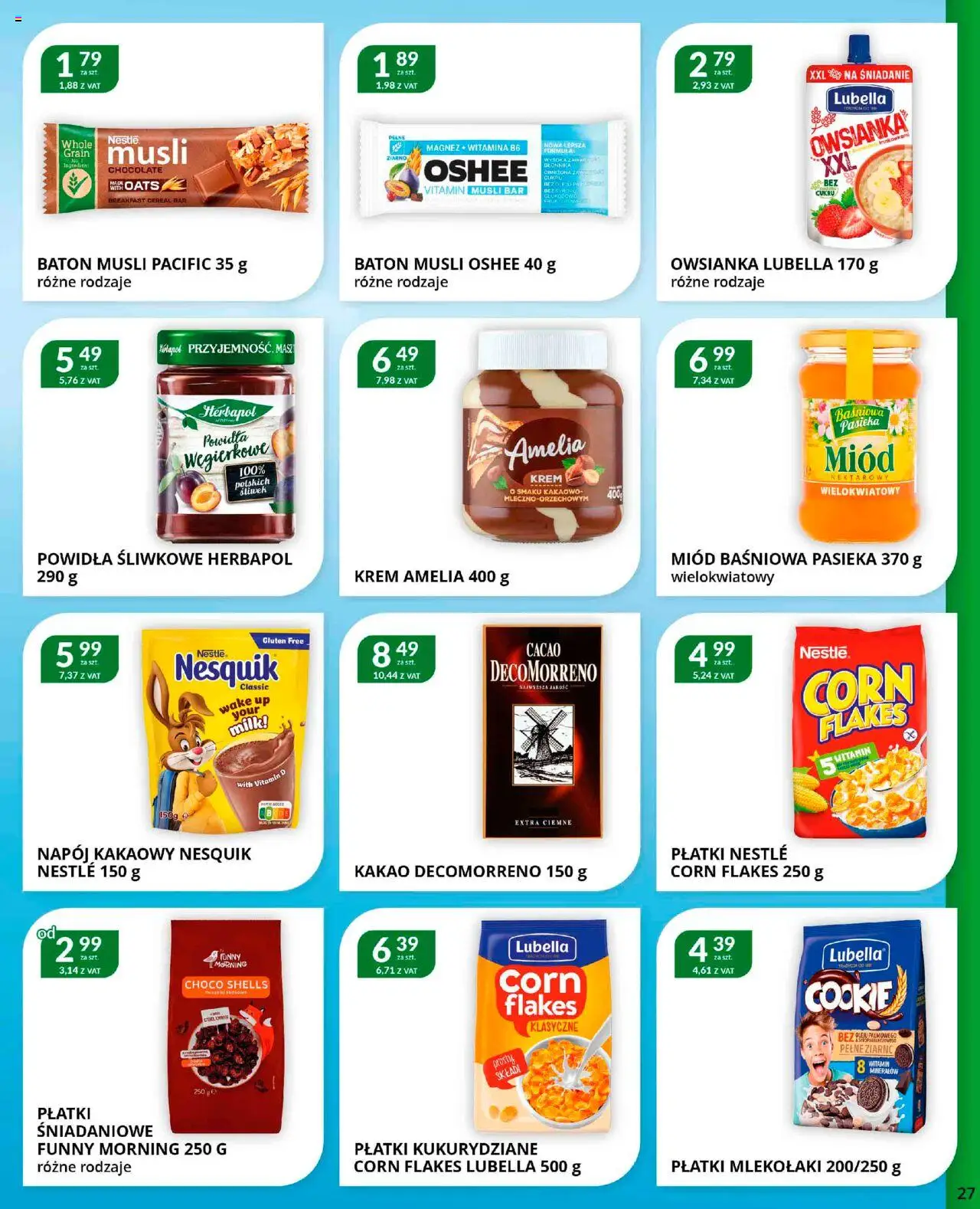 Eurocash Gazetka od 22.09.2025 | Strona: 27 | Produkty: Powidła, Musli, Krem, Corn Flakes