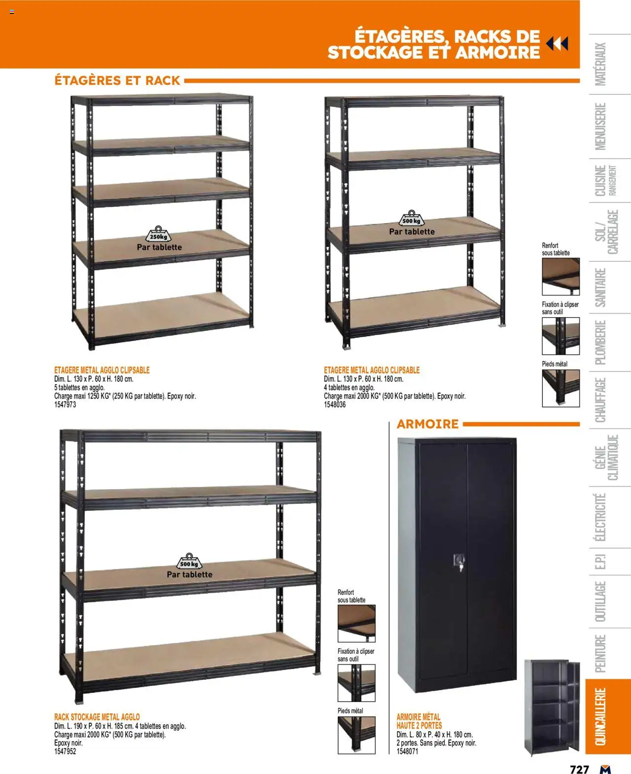  | Page: 727 | Produits: Tablette, Armoire, Étagère, Portes