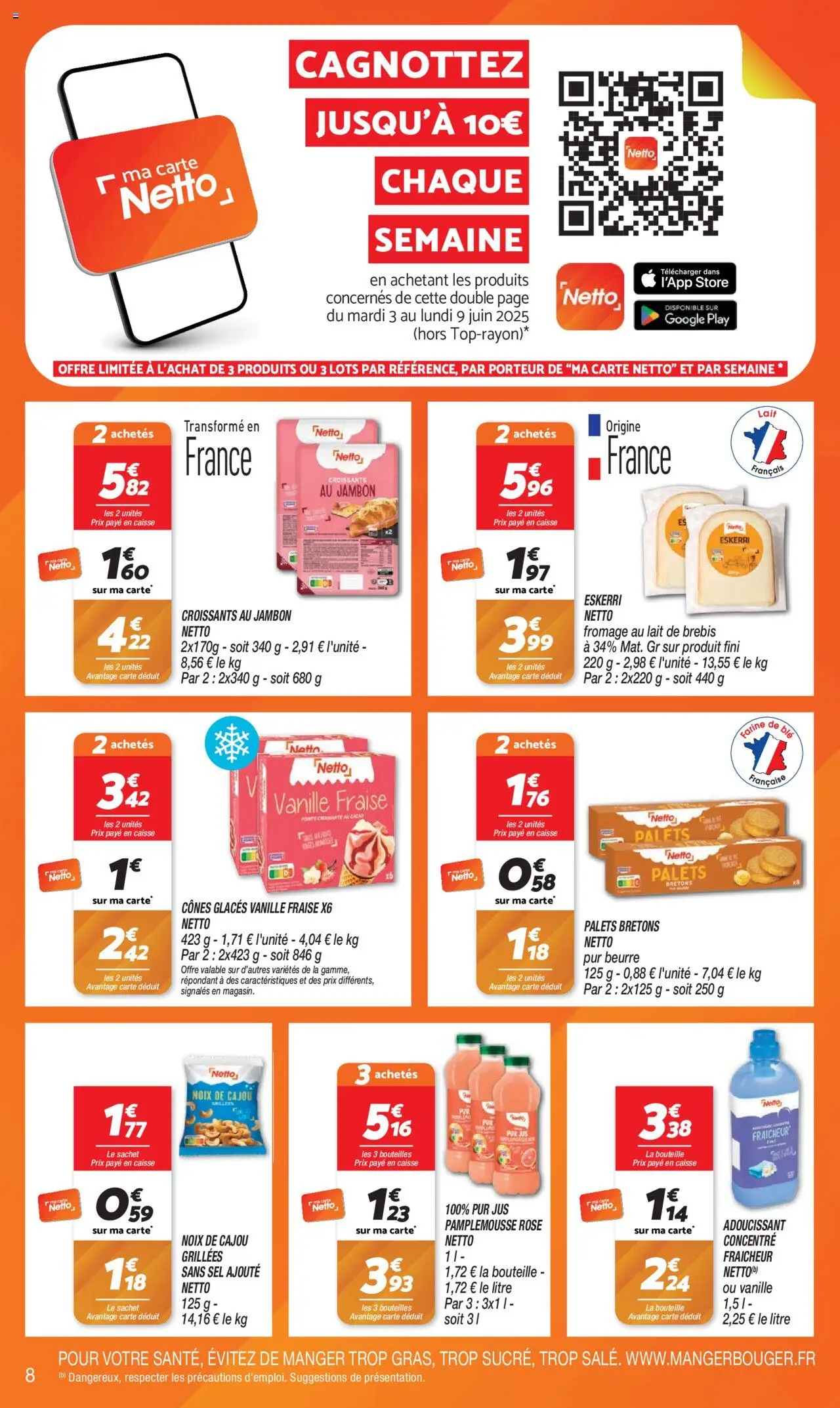  | Page: 8 | Produits: Adoucissant, Fromage, Jambon, Noix