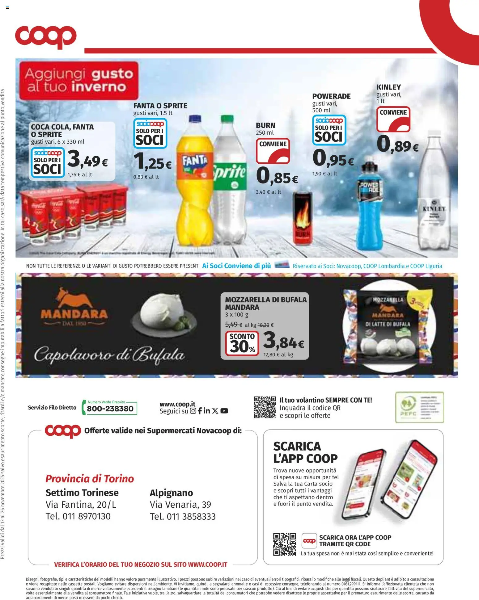 Volantino COOP del 13.11.2025 | Pagina: 16 | Prodotti: Mozzarella, Latte, Data, Fanta