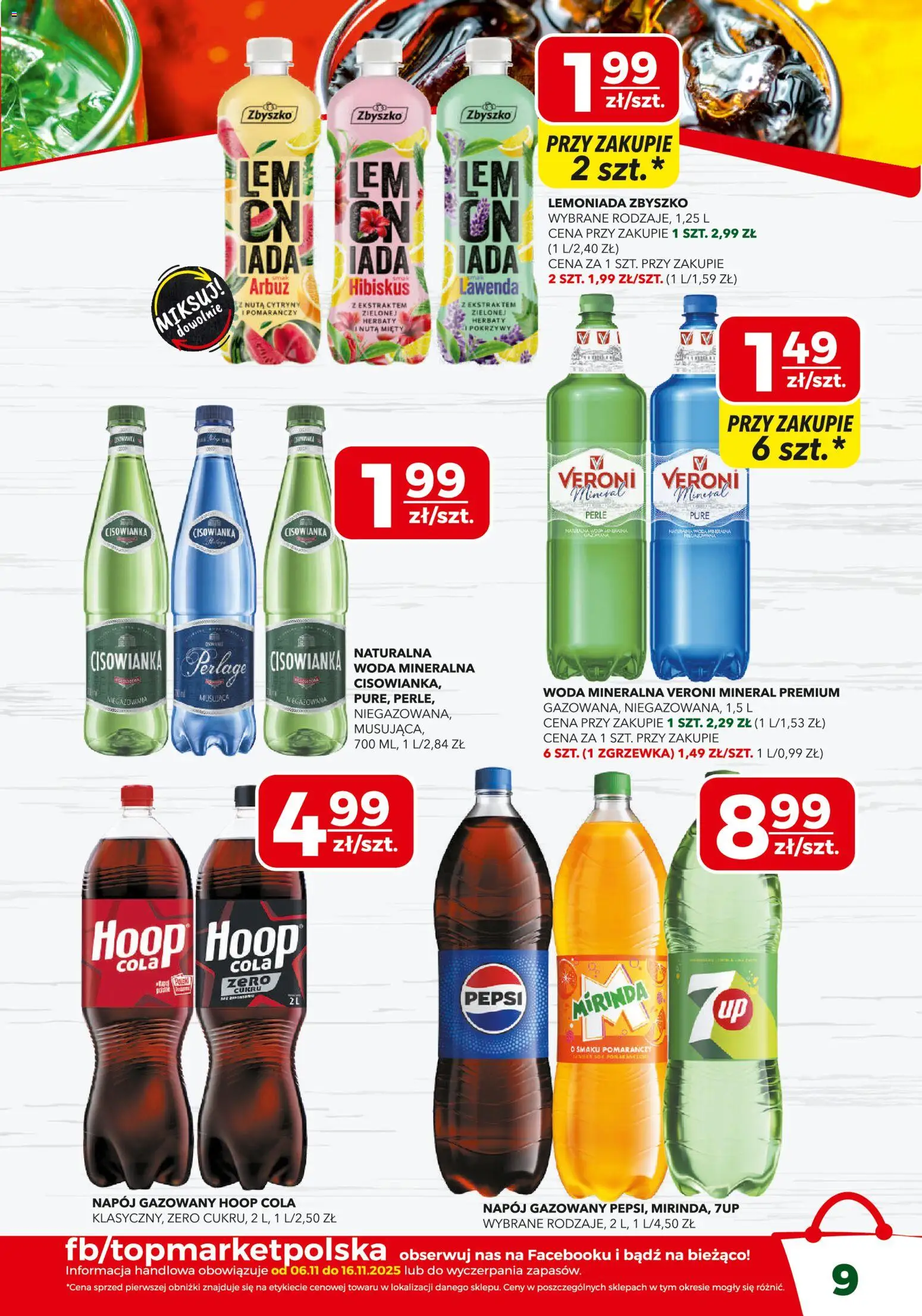 Top Market Gazetka od 06.11.2025 | Strona: 9 | Produkty: Arbuz, Pepsi, Cytryny, Woda