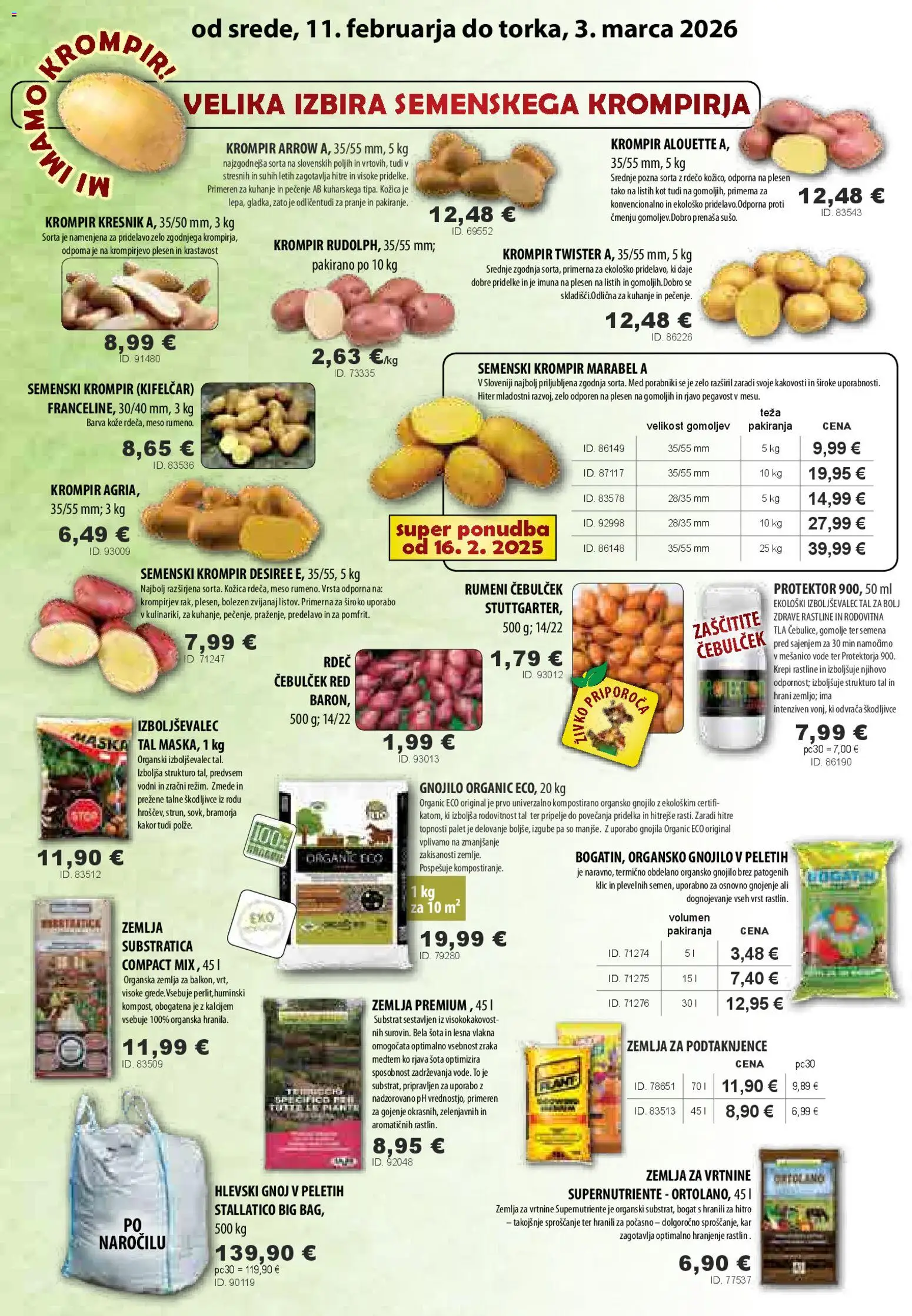 Novi Živex katalog ponudbe – veljaven od 11.02.2026 | Stran: 2 | Izdelki: Žemlja, Teza, Maska, Krompir