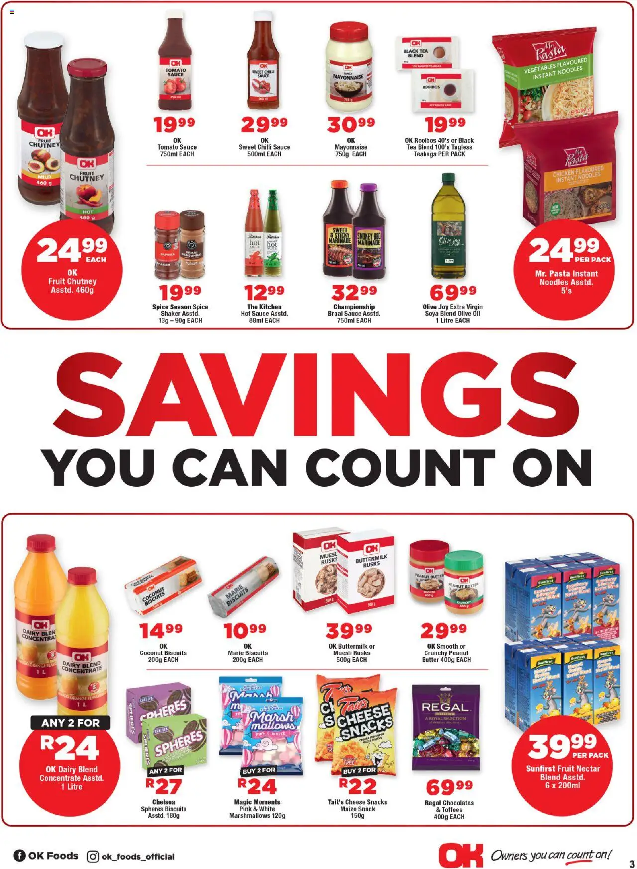 OK Foods KwaZulu-Natal - OK MiniMark │ valid from 13.08.2025 | Page: 3 | Products: Oil, Peanut butter, Vegetables, Mango