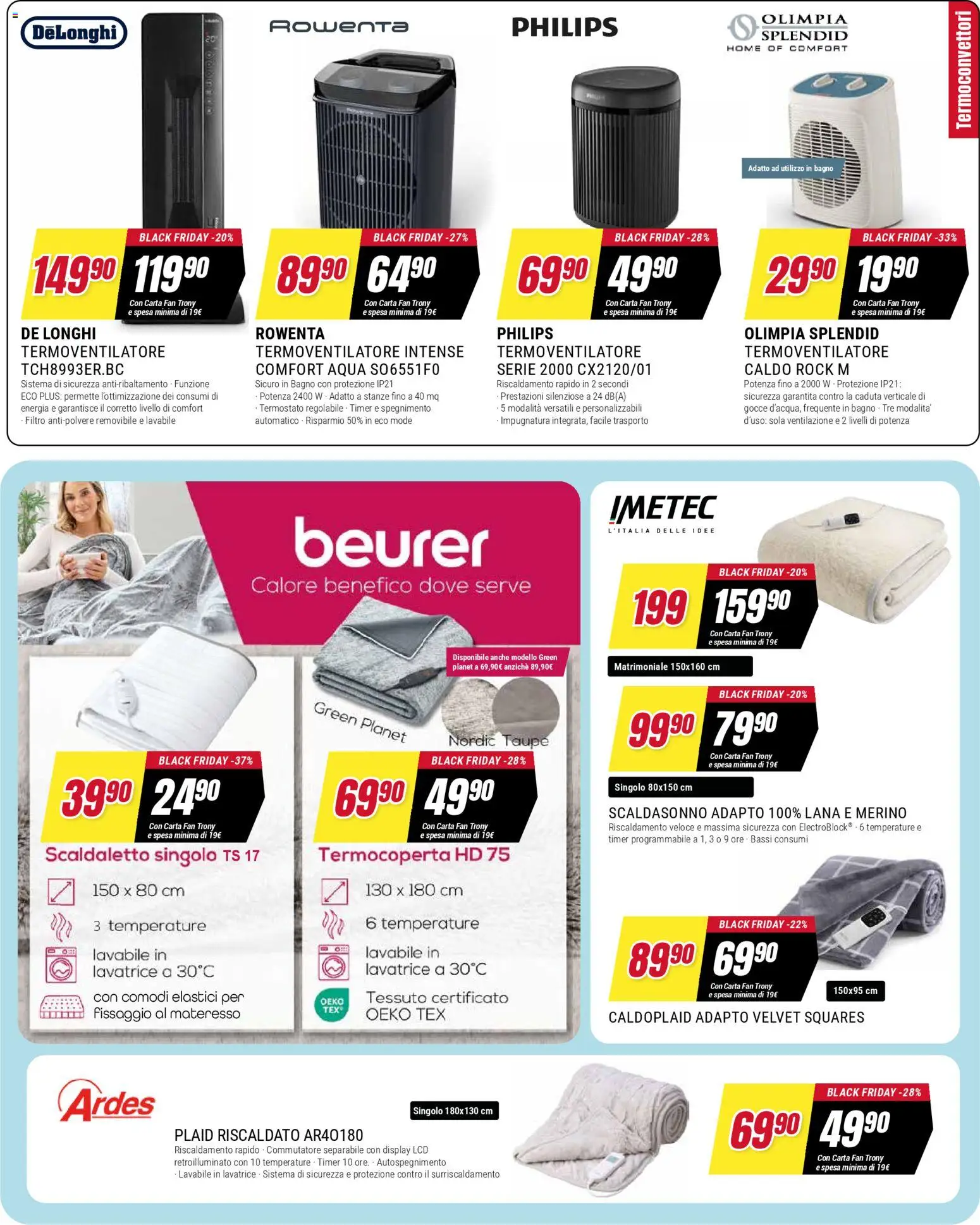 Volantino Trony del 25.11.2025 | Pagina: 30 | Prodotti: Plaid, Lavatrice, Fan, Elastici