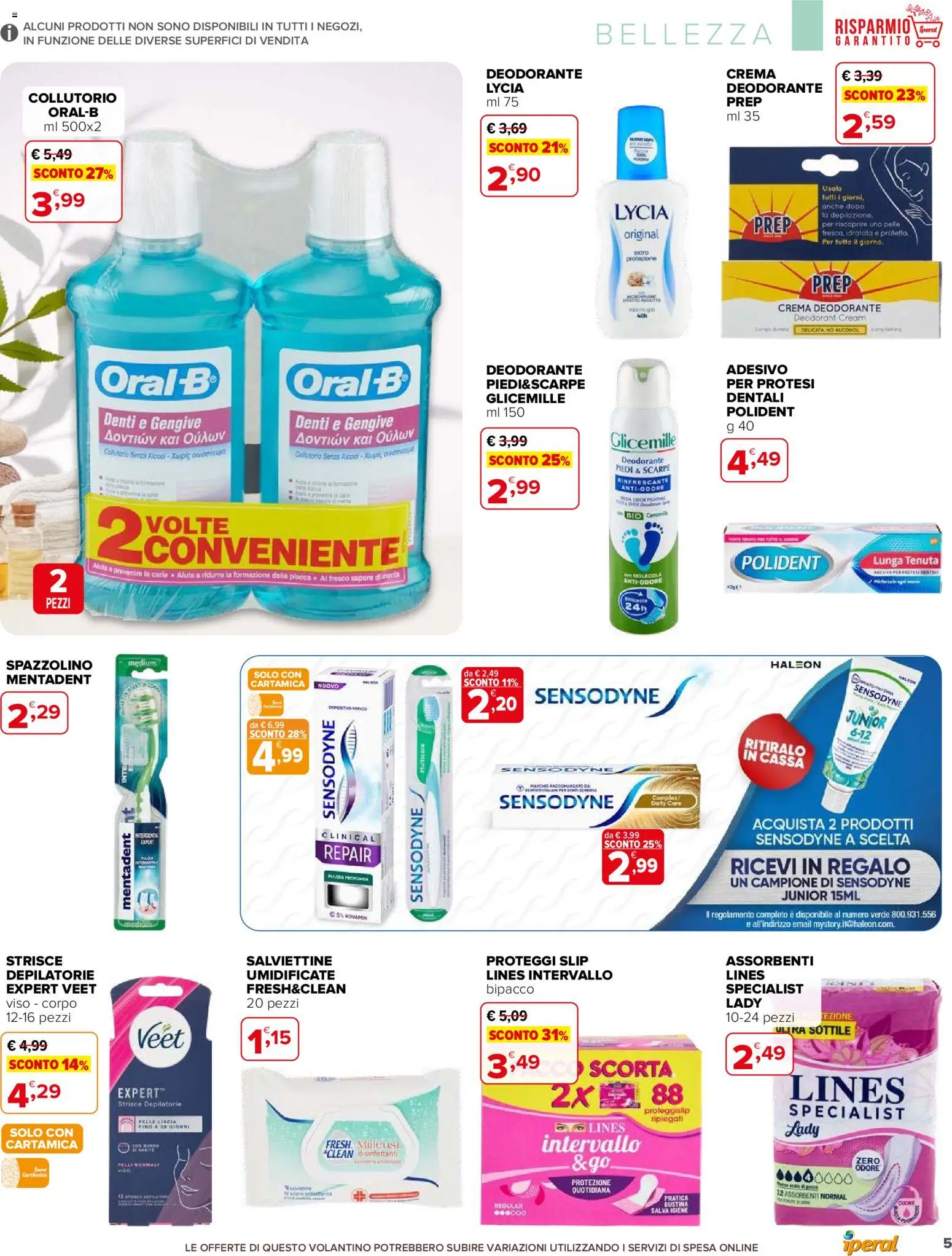 Volantino Iperal del 25.03.2026 | Pagina: 5 | Prodotti: Deodorante, Spazzolino, Collutorio, Slip