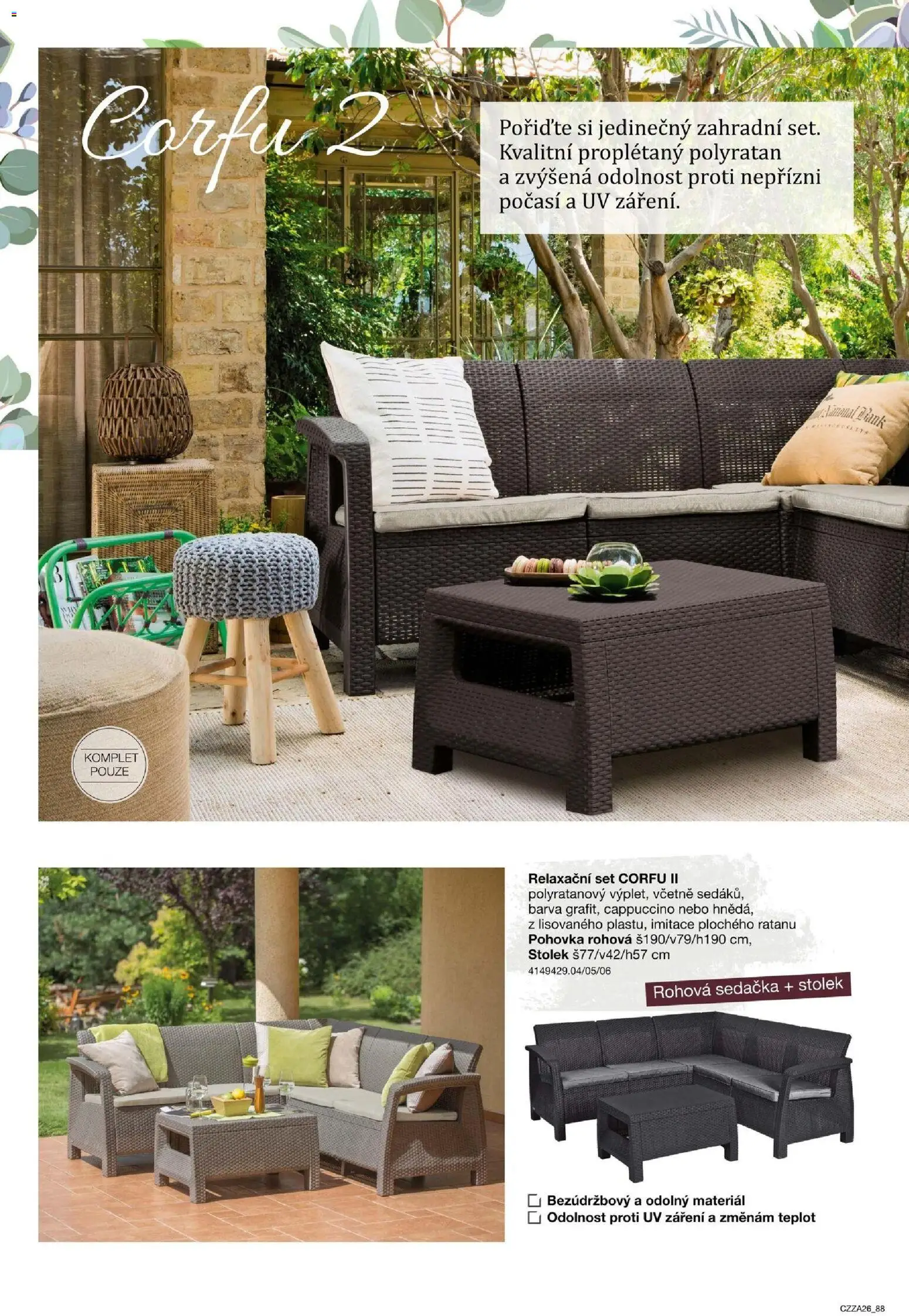 Sconto nábytek katalog - Zahradní speciál od 01.01.2026 | Strana: 88 | Produkty: Pohovka, Sedačka, Stolek, Cappuccino
