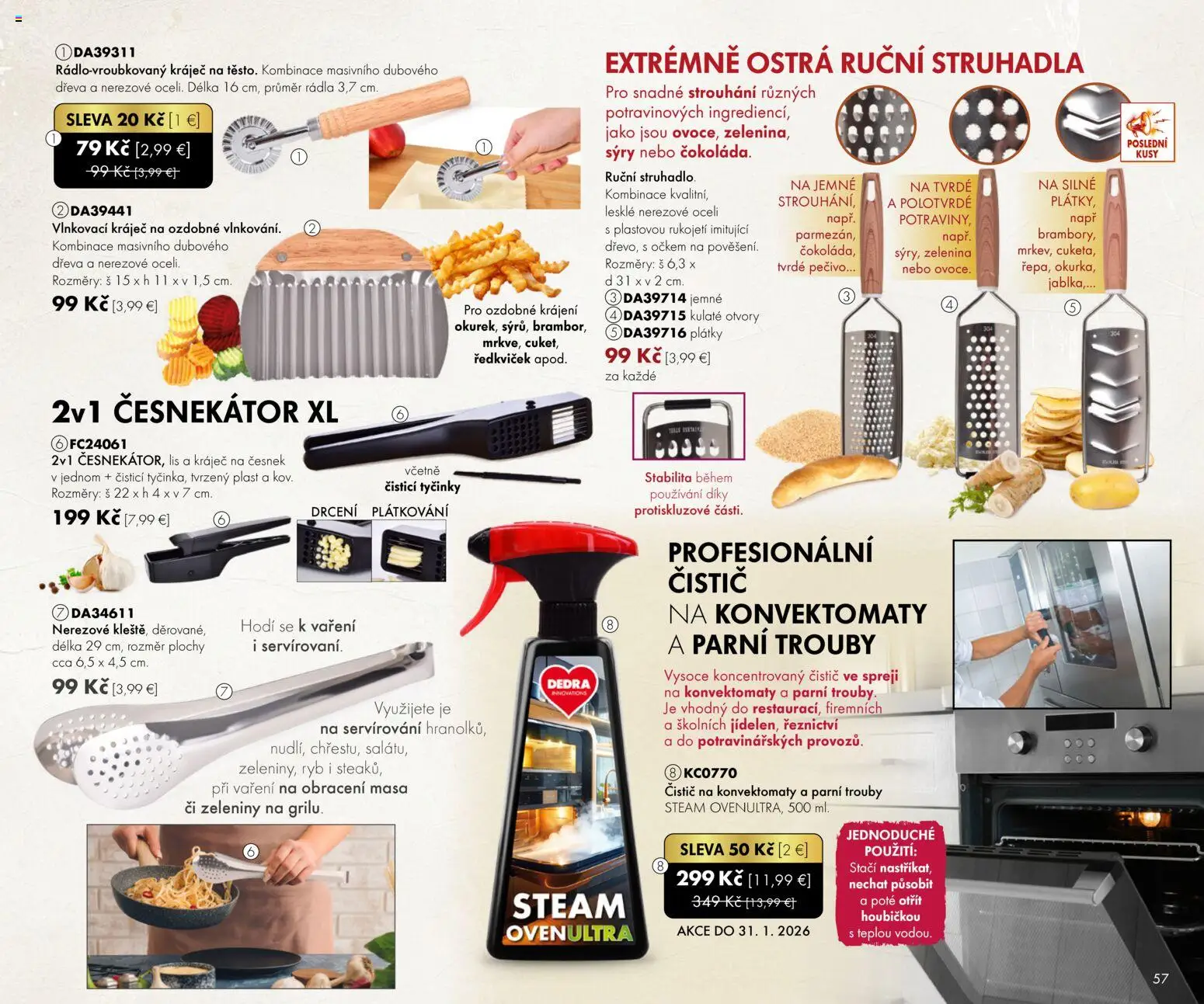 Nové Dedra akcie – leták je platný od 01.01.2026 | Strana: 57 | Produkty: Lis
