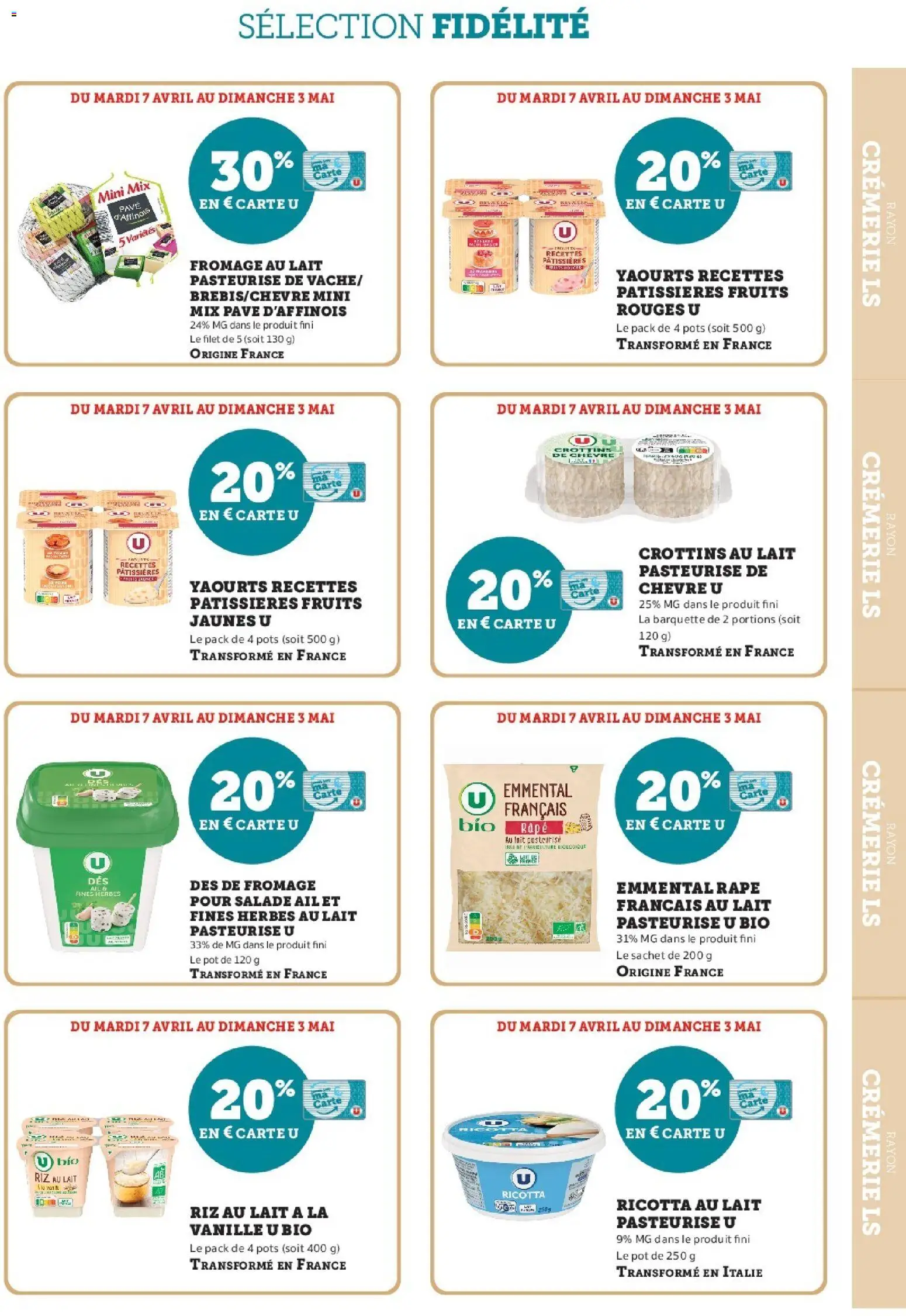 {H1} | Page: 7 | Produits: Salade, Yaourts, Lait, Fromage