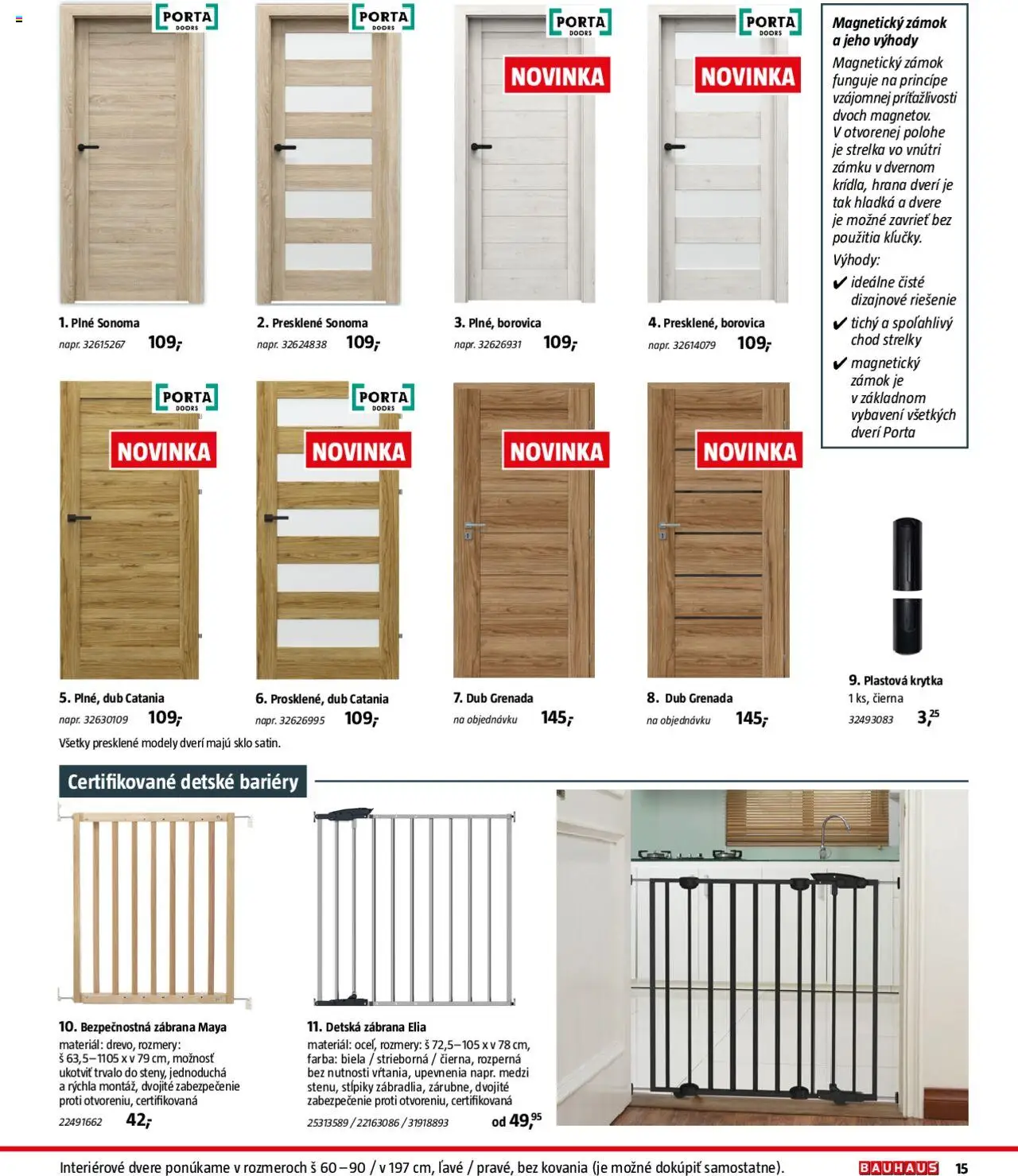 Nové Bauhaus akcie – leták je platný od 08.09.2025 | Strana: 15 | Produkty: Dvere, Interiérové dvere