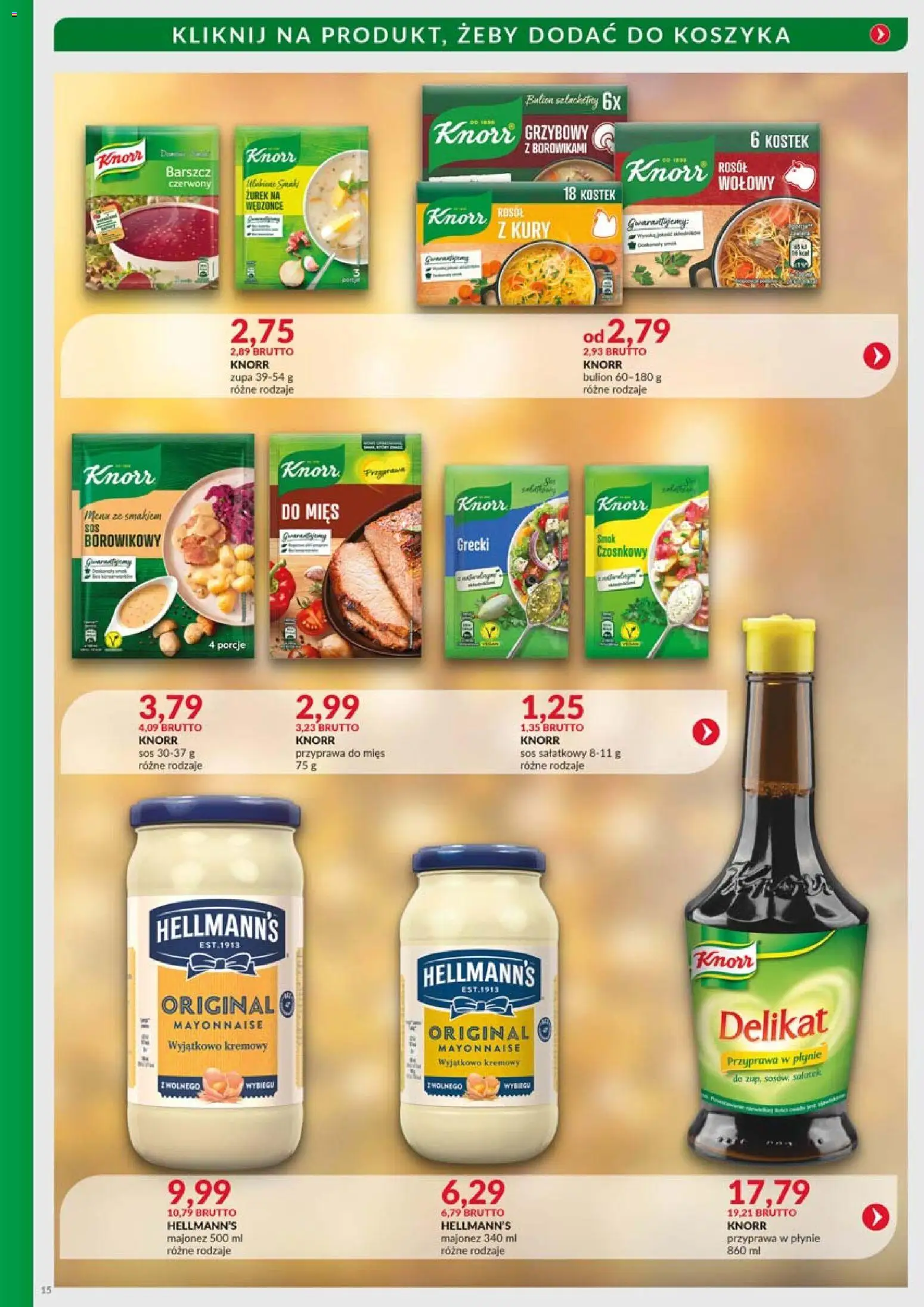 Eurocash Gazetka - Boże Narodzenia Kulinarka od 10.11.2025 | Strona: 15 | Produkty: Zurek, Zupa, Majonez, Sos