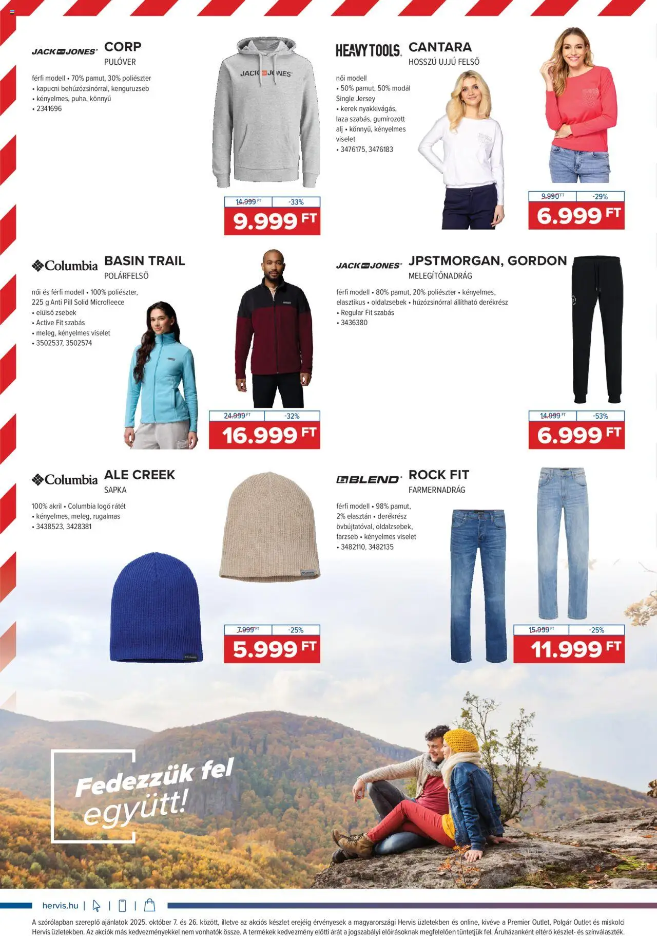 Hervis Sports akciós ujság - amely érvényes a következő dátumtól: 07.10.2025 | Oldal: 4 | Termékek: Melegítőnadrág, Farmernadrág, Pulóver, Kapucni
