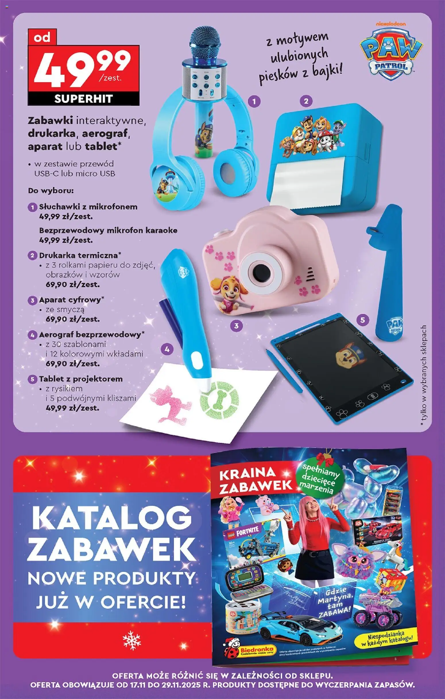 Biedronka gazetka od 17.11.2025 | Strona: 87 | Produkty: Tablet, Drukarka, Słuchawki, USB