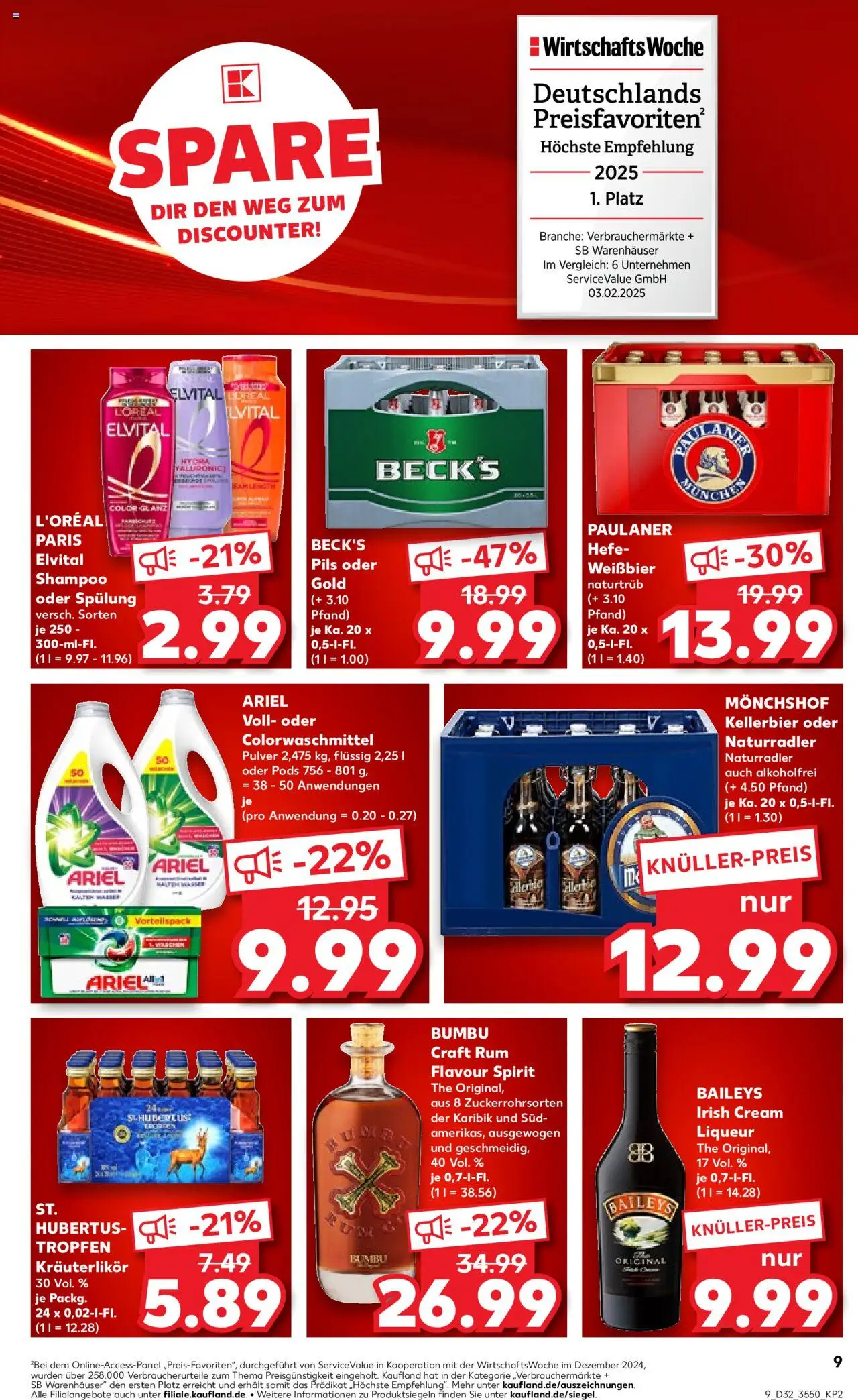 Kaufland prospekt Berlin	 - gültig ab dem 07.08.2025 | Seite: 9 | Produkte: Ariel, Pils, Baileys, Paulaner