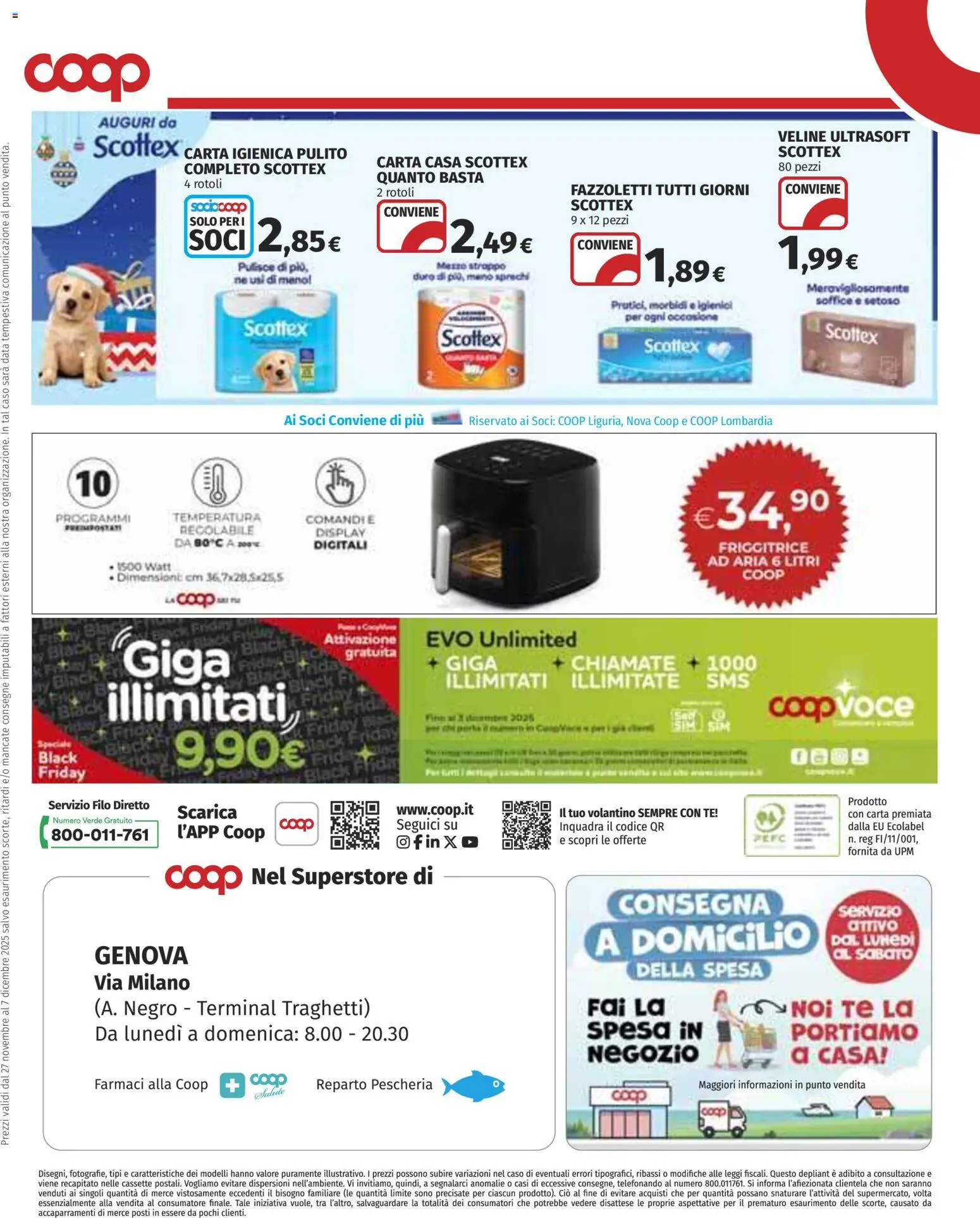 Volantino COOP del 27.11.2025 | Pagina: 34 | Prodotti: Carta igienica, Veline, Data, Friggitrice