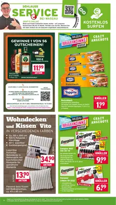 Wasgau Prospekt 	 ab 24.11.2025 gültig | Seite: 18 | Produkte: Kissen, Batterie, Jägermeister